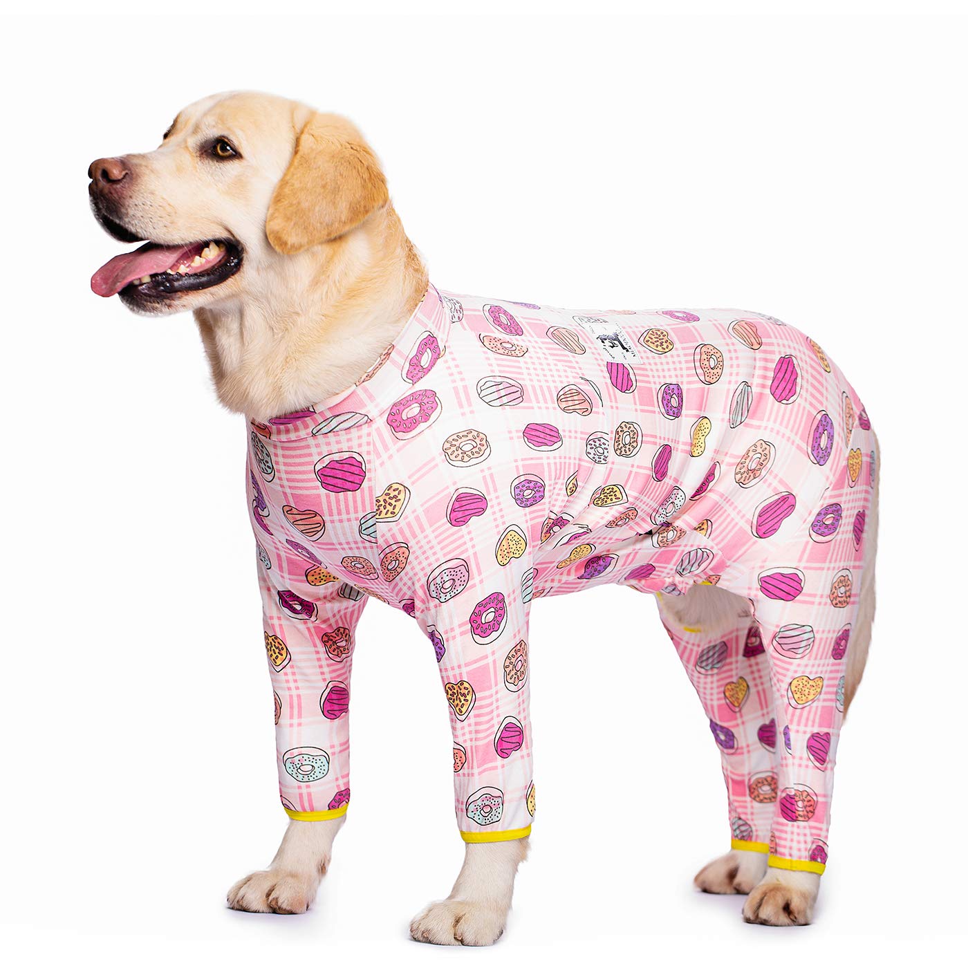 Cotton Medium Large Dog Onesie Surgery Recovery Suit For Medium Large Bodysuit Dogs Pajamas Pjs,Full Covered Dog Recovery Suit After Surgery,Long Sleeved With Zipper On Back