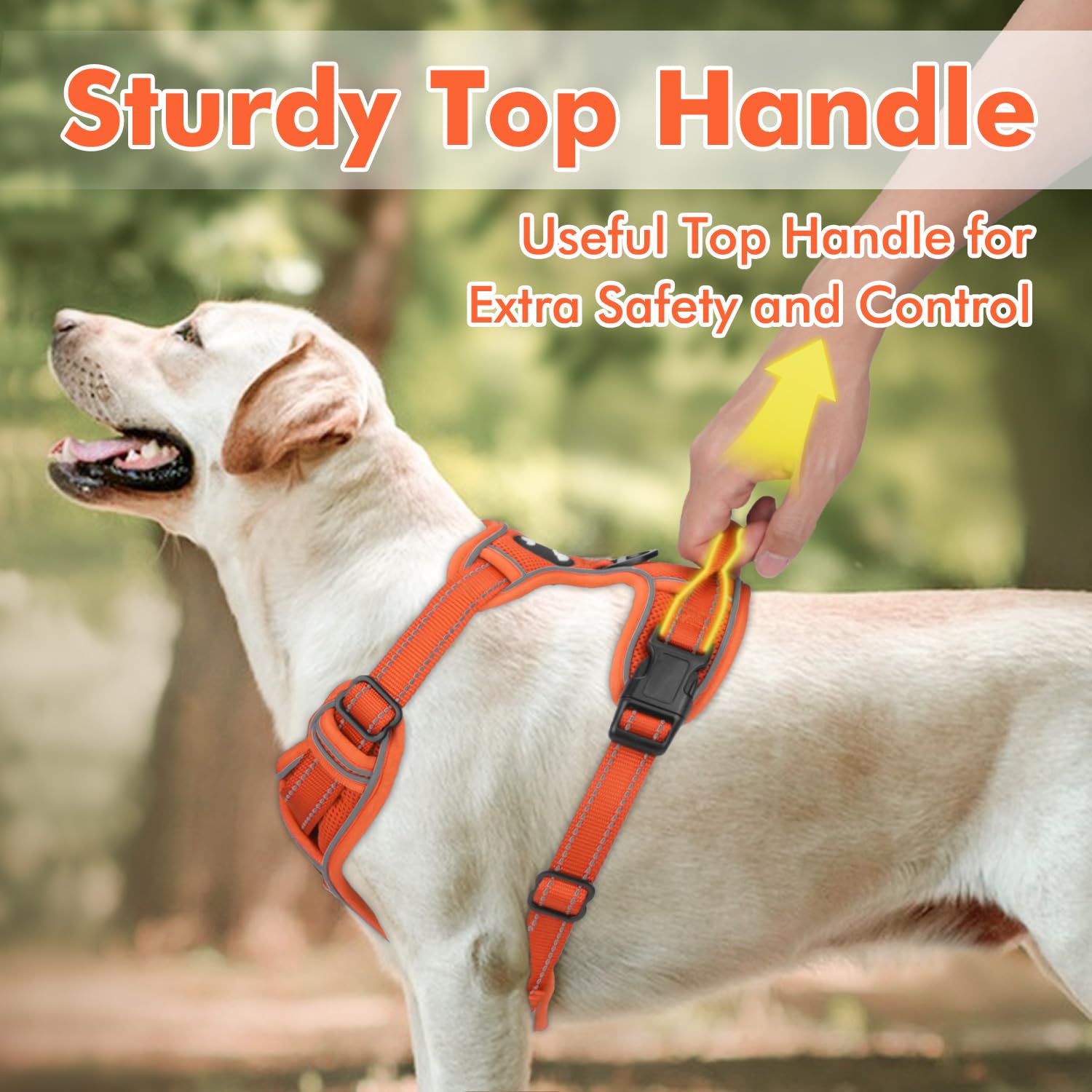 Joytale Step-In No Pull Dog Harness For Large Dogs With 2 Leash Clips, Reflective Pet Vest With Easy Control Handle, Adjustable