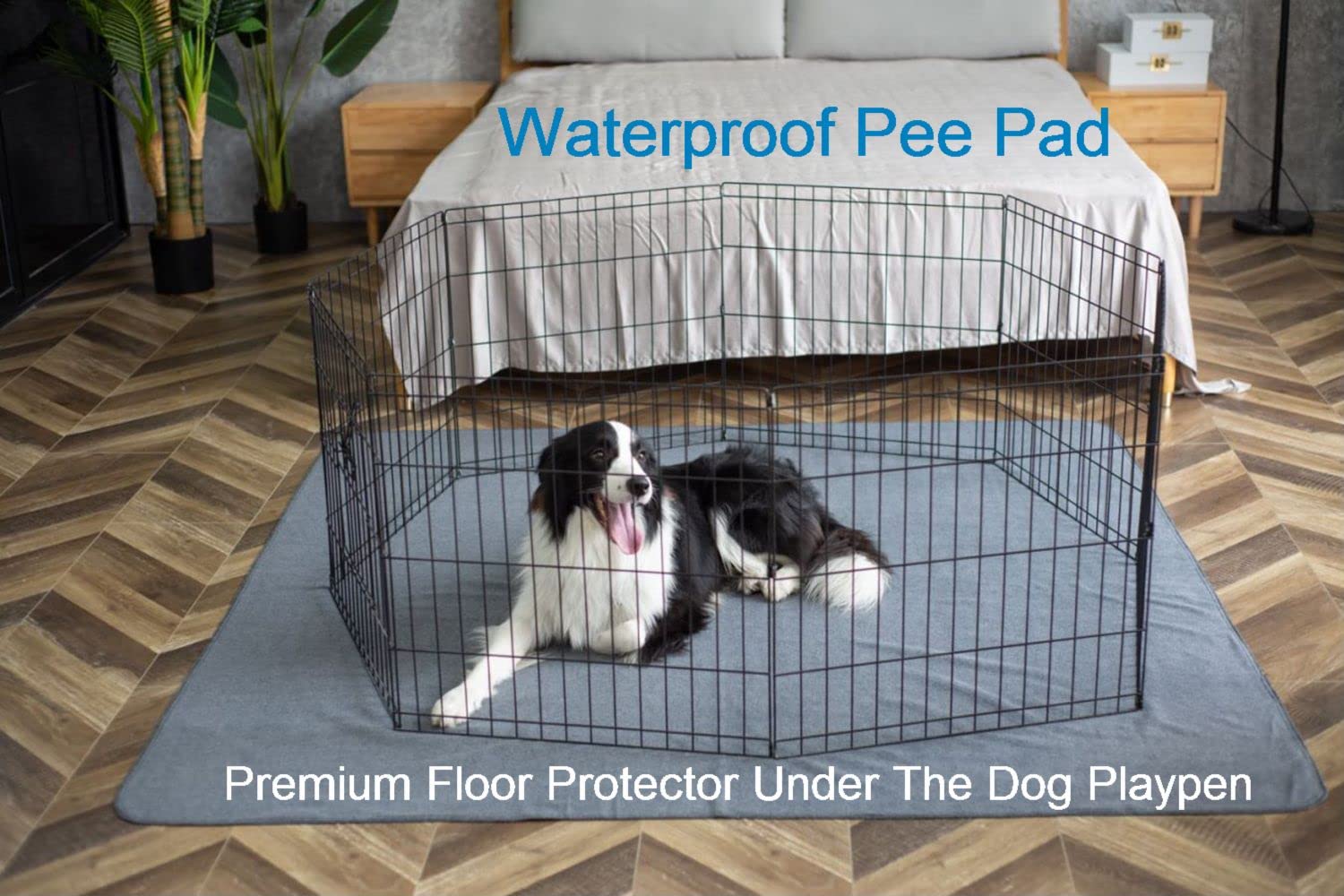 Peepeego Extra Large Non-Slip Dog Pads 72x72, Washable, Fast Absorbent, Waterproof Puppy Training Pads - Gray