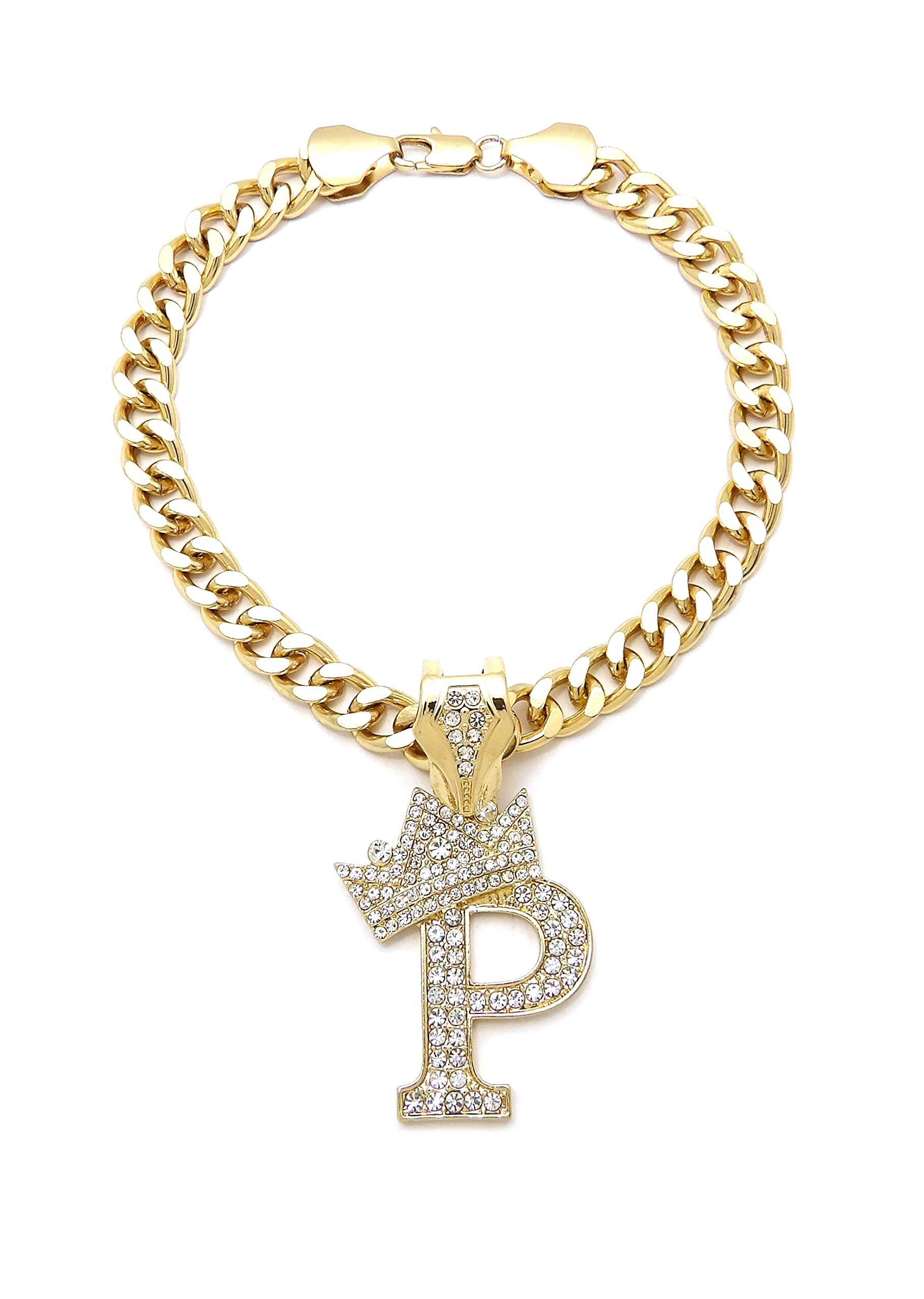 Initial Letter Cuban Chain Dog Chain Pet Chain Pet, Cat, Puppy Necklace (P, 28'')