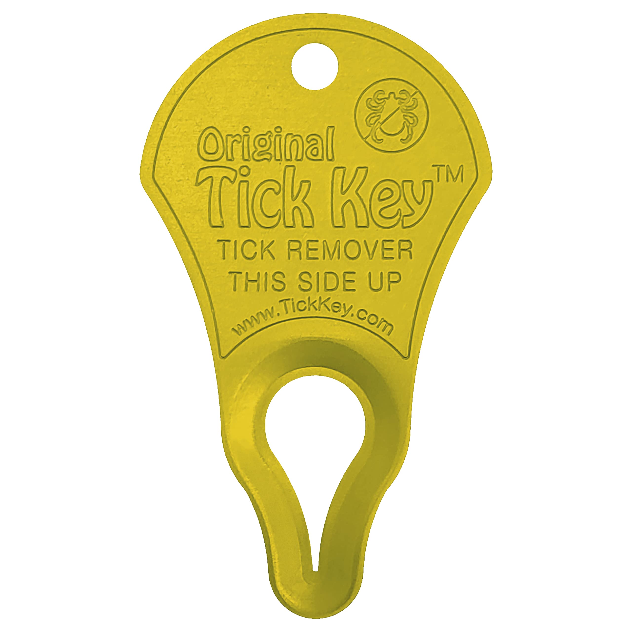 The Original Tick Key - Tick Detaching Device - Portable, Safe And Highly Effective Tick Detaching Tool (Yellow)