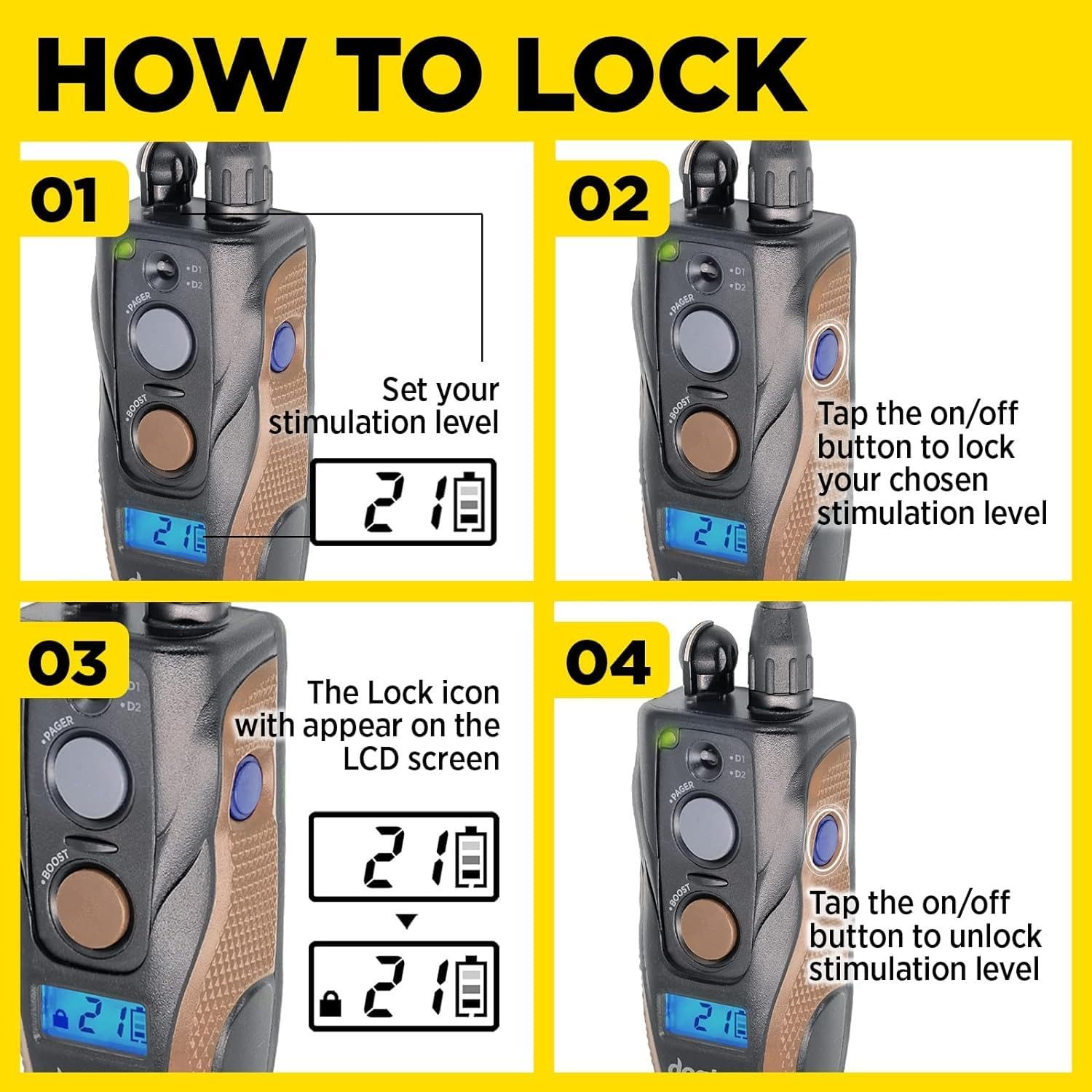 Dogtra ARC HANDSFREE Plus Boost and Lock, Remote Dog Training E-Collar, HANDSFREE Square for Discreet Control, Waterproof, Recha