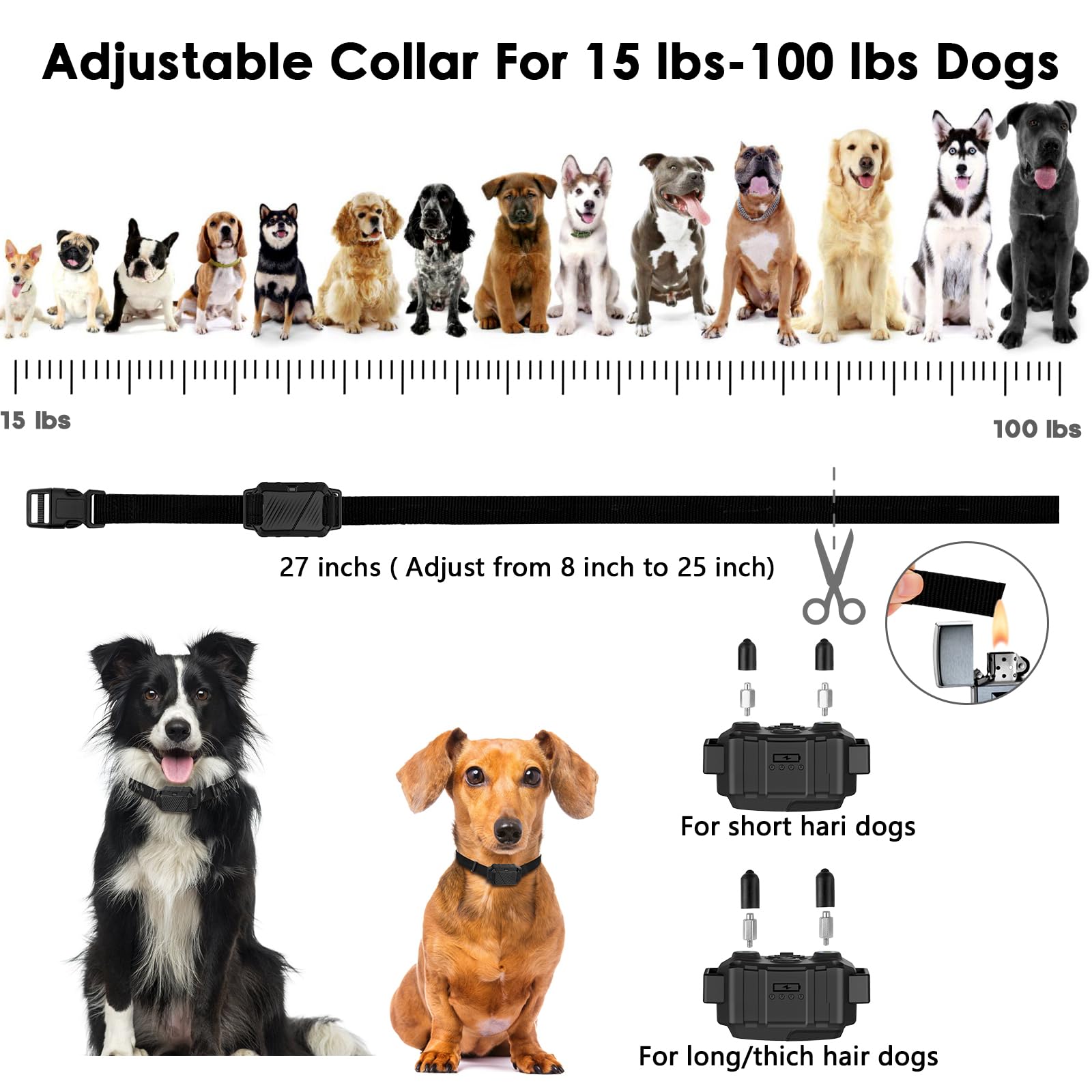 Dog Shock Collar, Ip67 Waterproof Dog Training Collar With Remote, 3 Training Modes, Shock, Vibration And Beep, Rechargeable Electric Shock Collar For Large Medium Small Dog