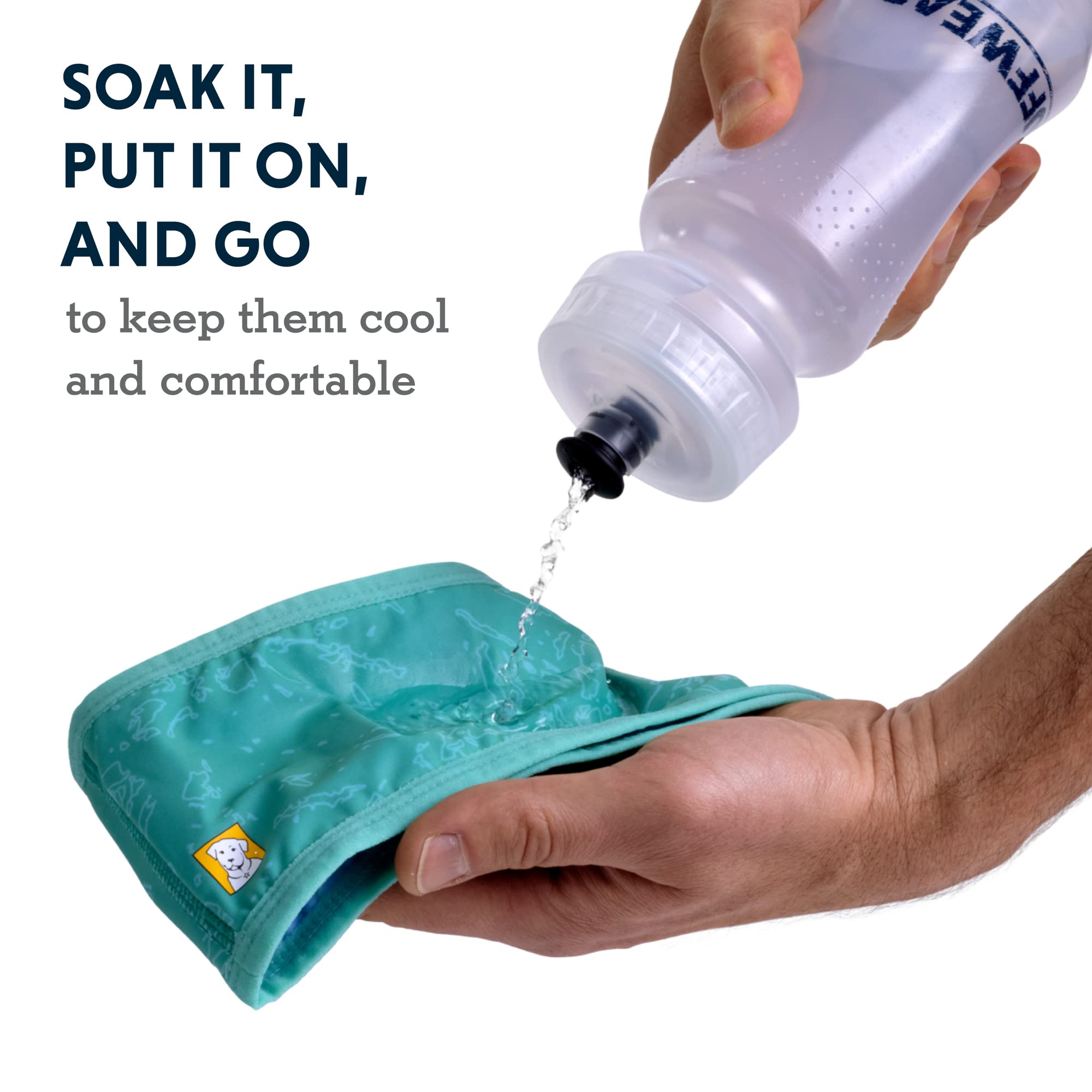 Ruffwear, Swamp Cooler Dog Neck Gaiter, Evaporative Cooling Gear For Hot Weather, Aurora Teal/Heliotrope Purple, Large