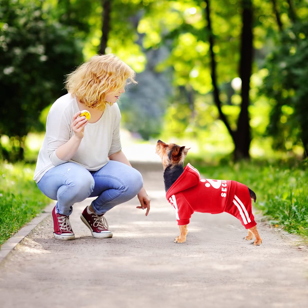 Otunrues Dog Hoodie Security Dog Clothes 4 Legs Dog Jumpsuit Sweatshirt Hoodies Soft & Warm Dog Outfit Pullover Dog Winter Cloth
