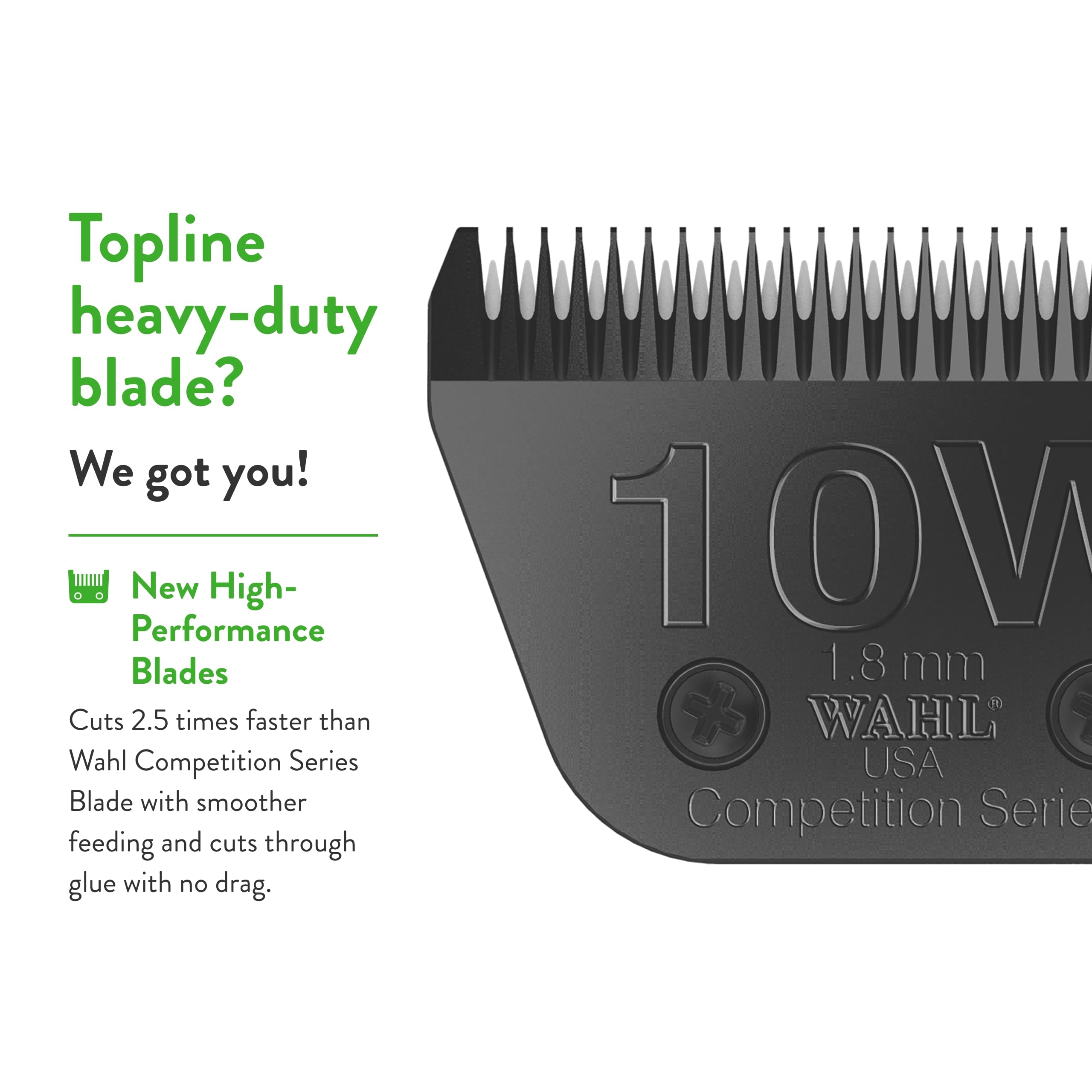 Wahl Professional Animal 10W Extra Wide Ultimate Competition Series Detachable Blade With 1/16-Inch Cut Length (2377-500)