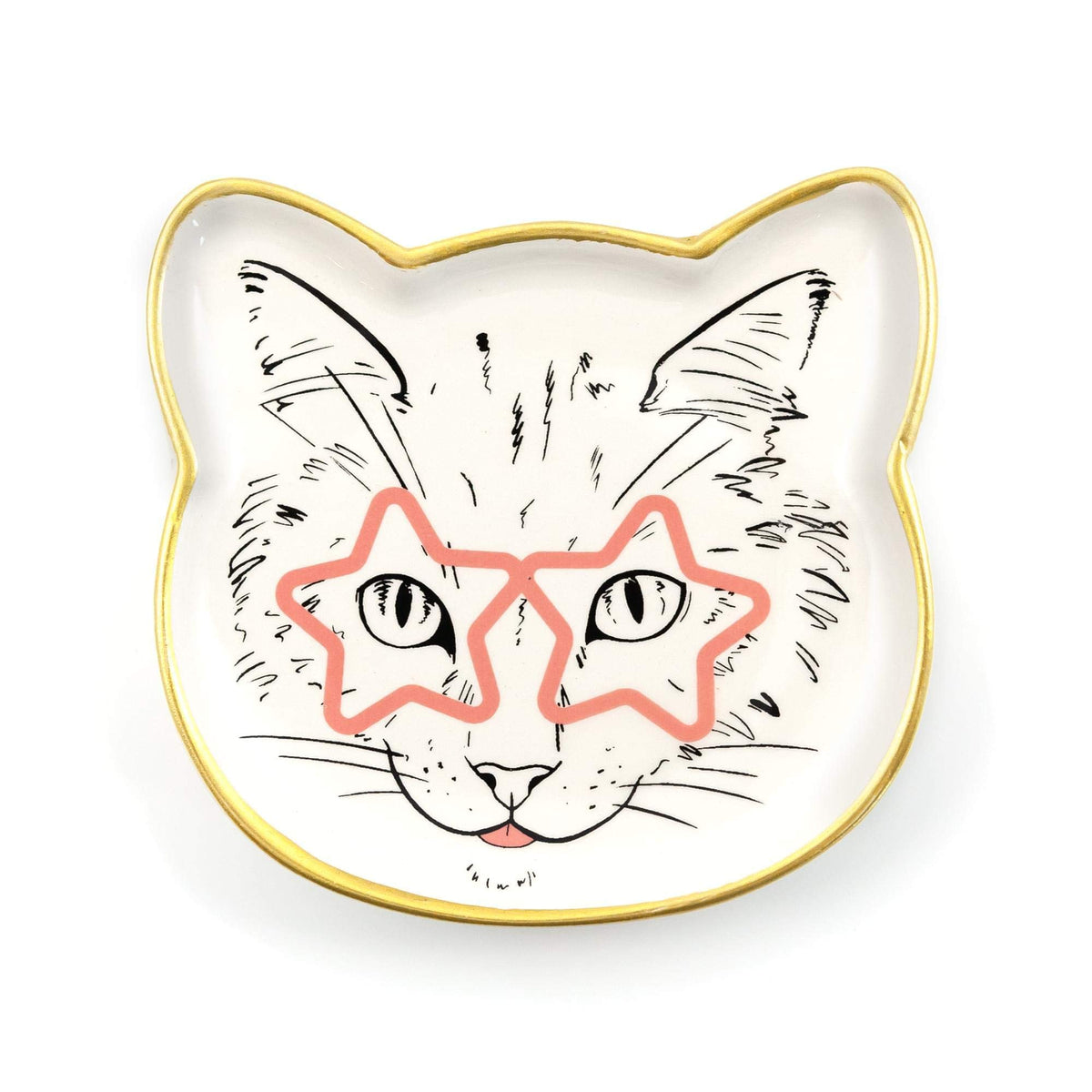 Cat Dish Plate | Small Ceramic Catchall Dish For Treats, Keys, Change, & More | Feed Your Pets Or Store Your Valuables