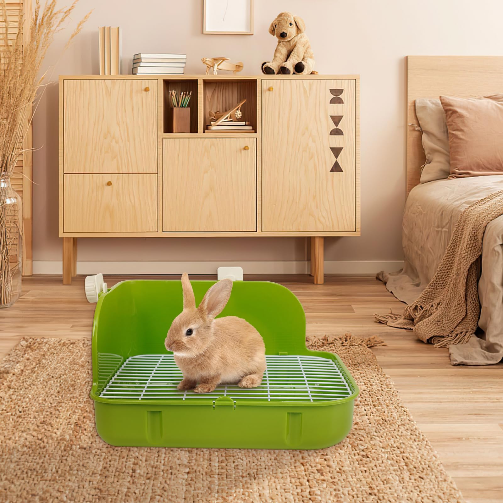 Humorous.P Small Animal Litter Pet Toilet Potty Trainer Corner Litter Bedding Box Pet Pan For Small Animal/Rabbit/Guinea Pig/Galesaur/Ferrets Rectangular Plastic Material