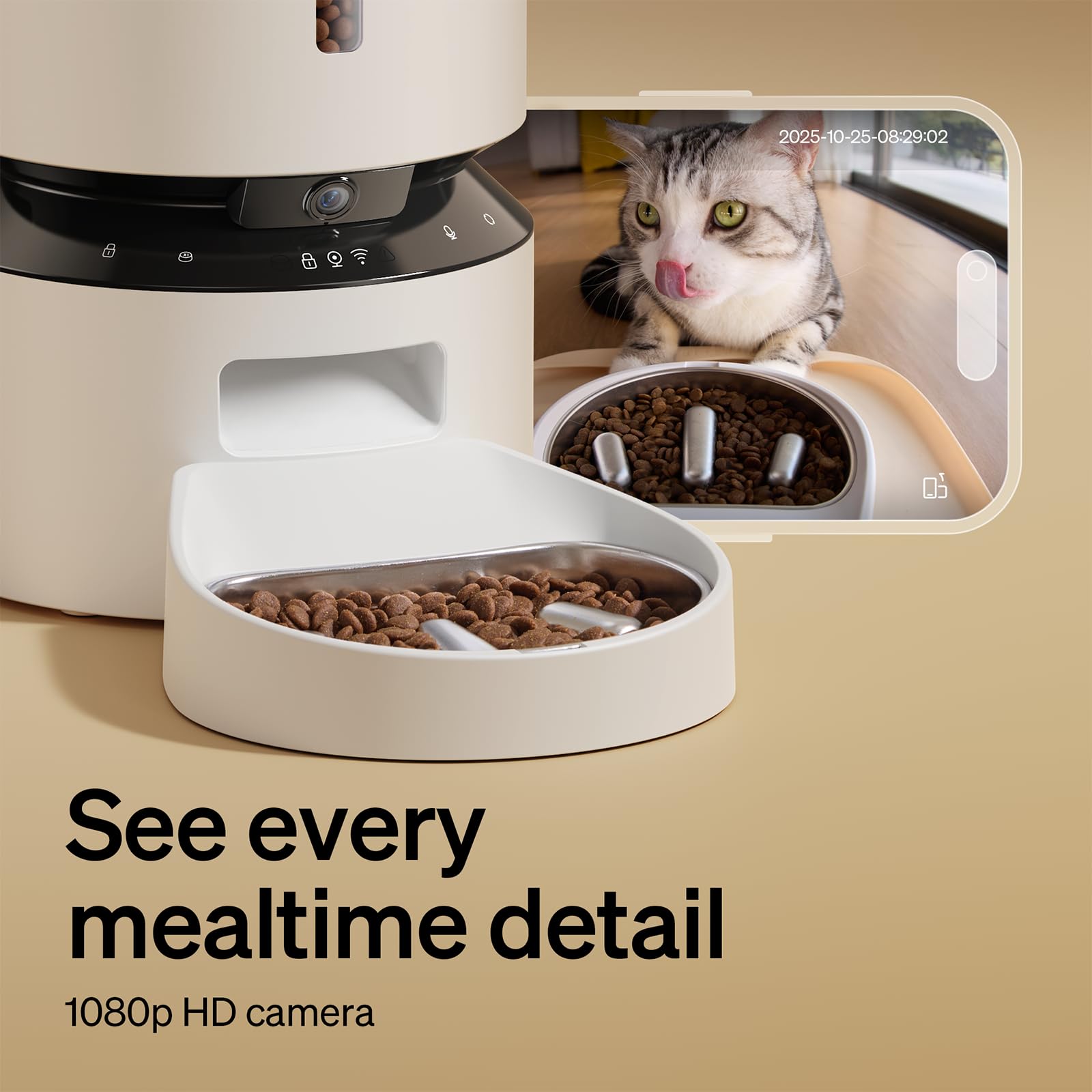 PETLIBRO Automatic Cat Feeder with Camera, Auto Pet Food Dispenser Slow Feeder Dog Bowl 1080P HD Video with Night Vision 5G WiFi