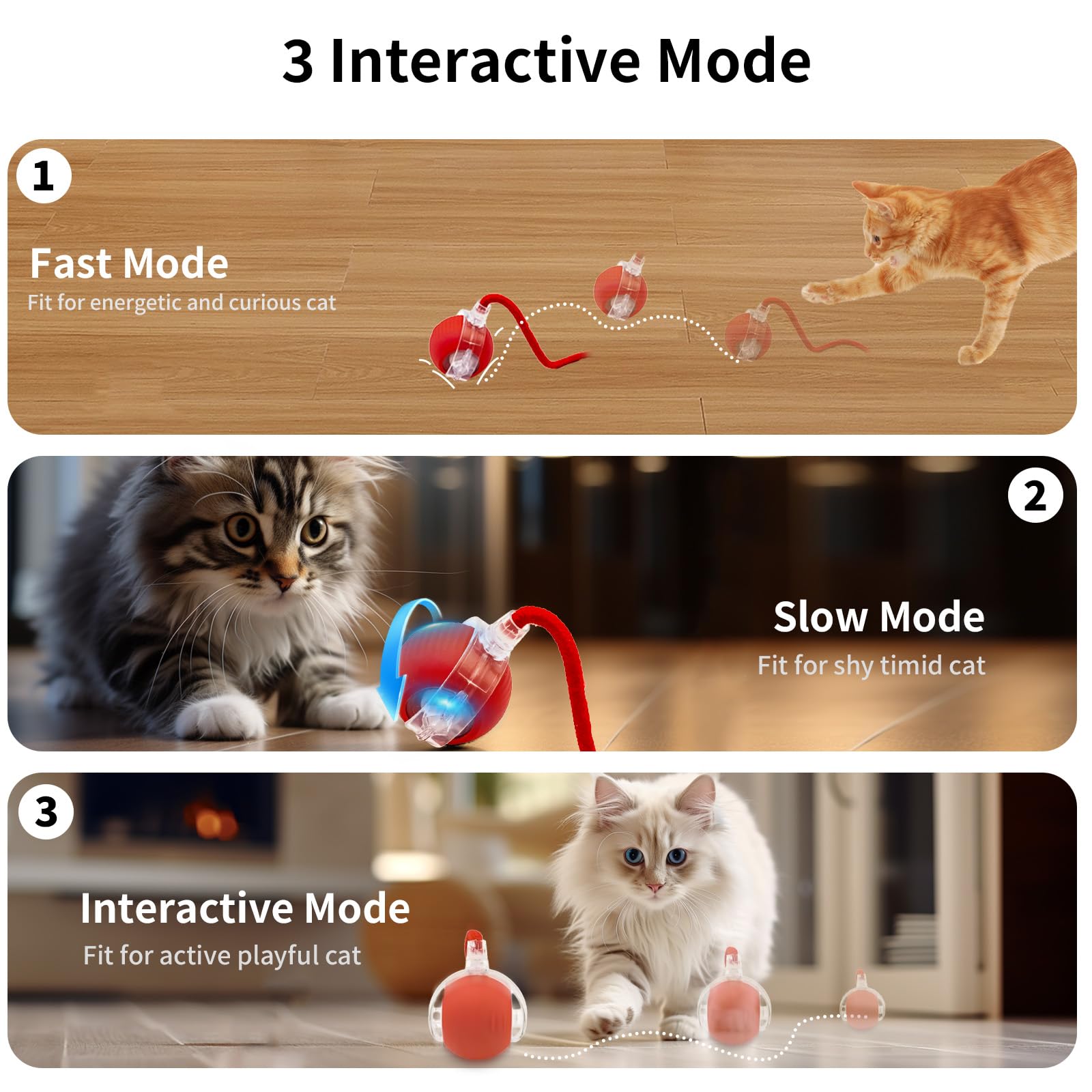 Crazydeer Interactive Cat Toy For Indoor Cat, Hide And Seek Cat Toy, Play Mat Toys With Self Rolling Ball In Pouch, Motion Activ
