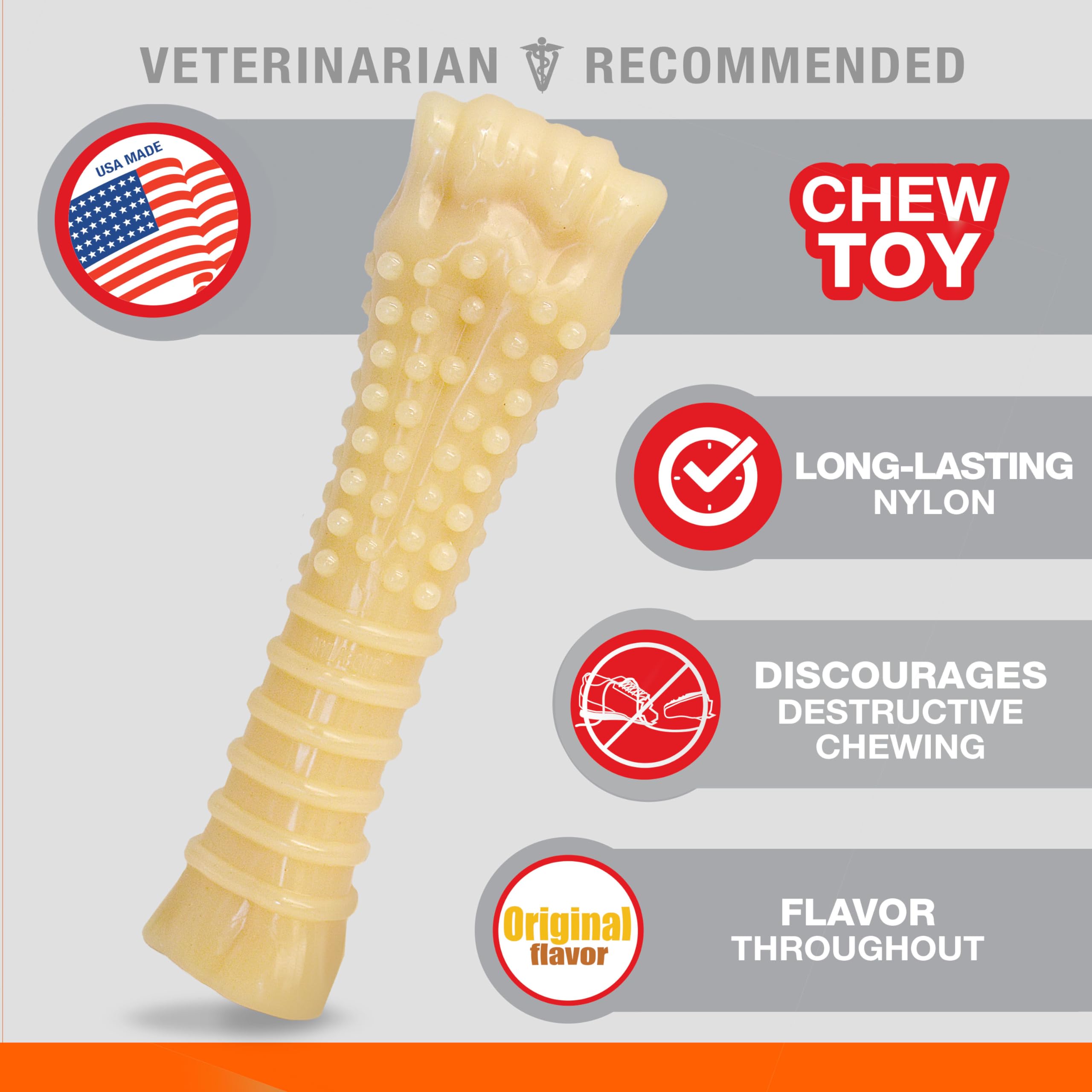 Nylabone 4 Pack Of Power Chew Textured Flavored Durable Chew Toy For Dogs, Xl/Souper, Made In The Usa