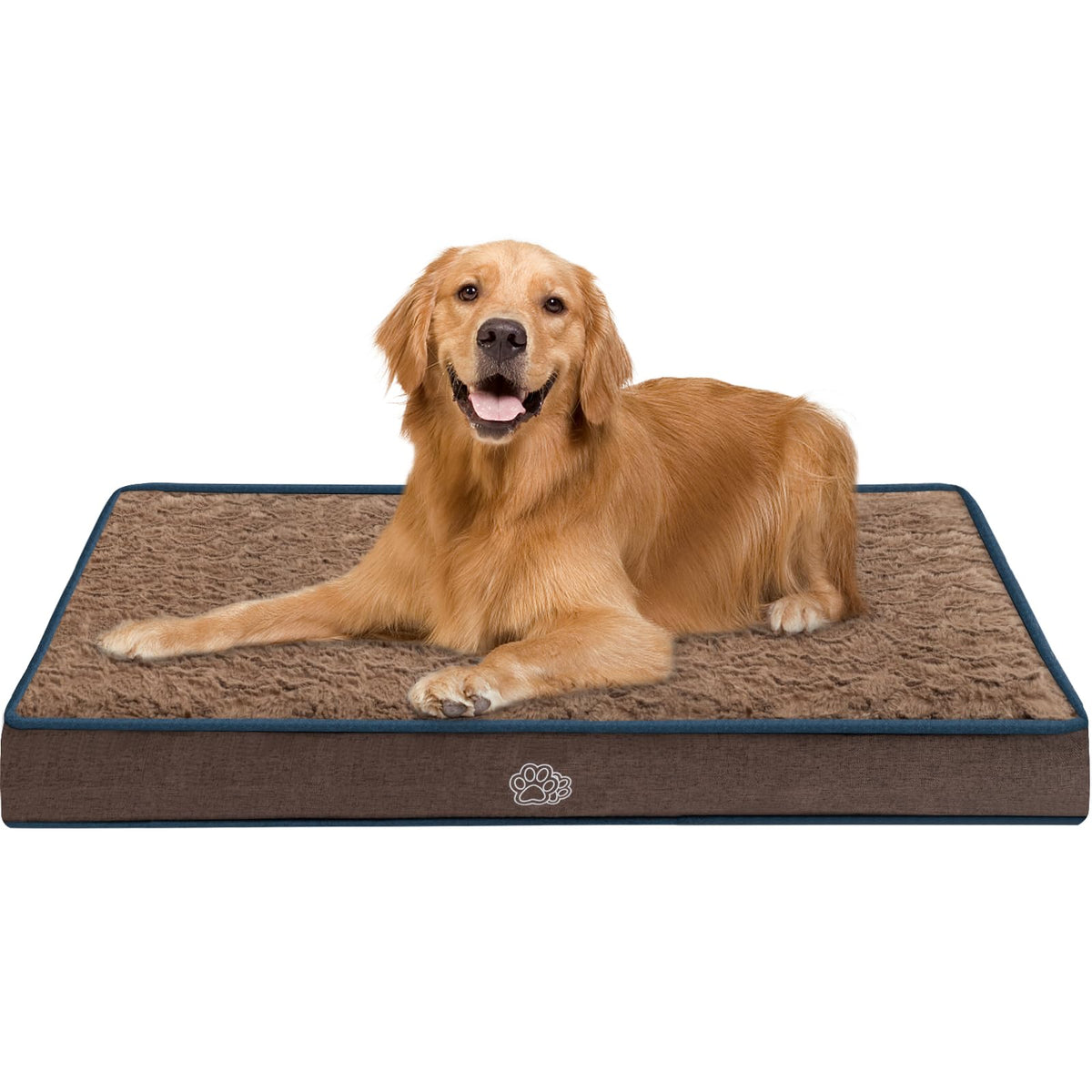 Empsign Dog Bed Mat 41 Inch Reversible Warm & Cool,Washable Dog Crate Bed With Egg Crate Foam Support, Pet Sleeping Mat For Larg