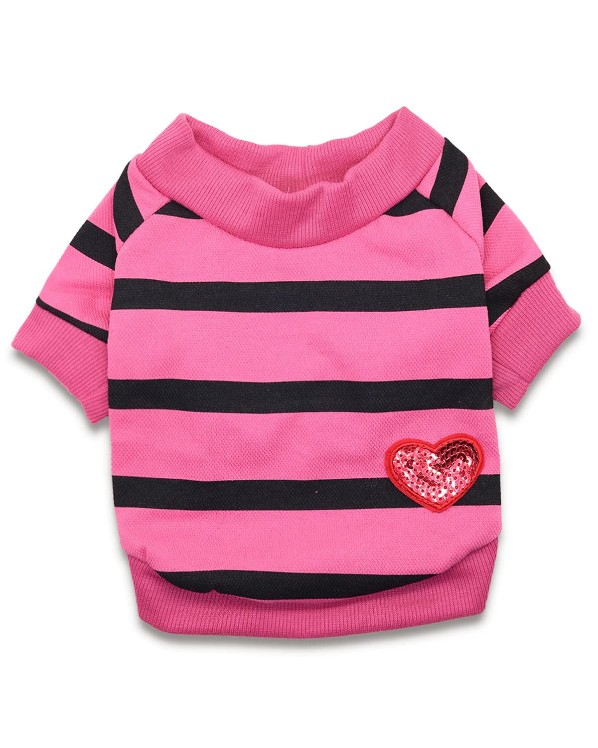 Medium Dog Clothes Striped Dogs Shirts Bulldog Sweater Pet Jumpers For Small Medium Large Dogs, Xl, Rose