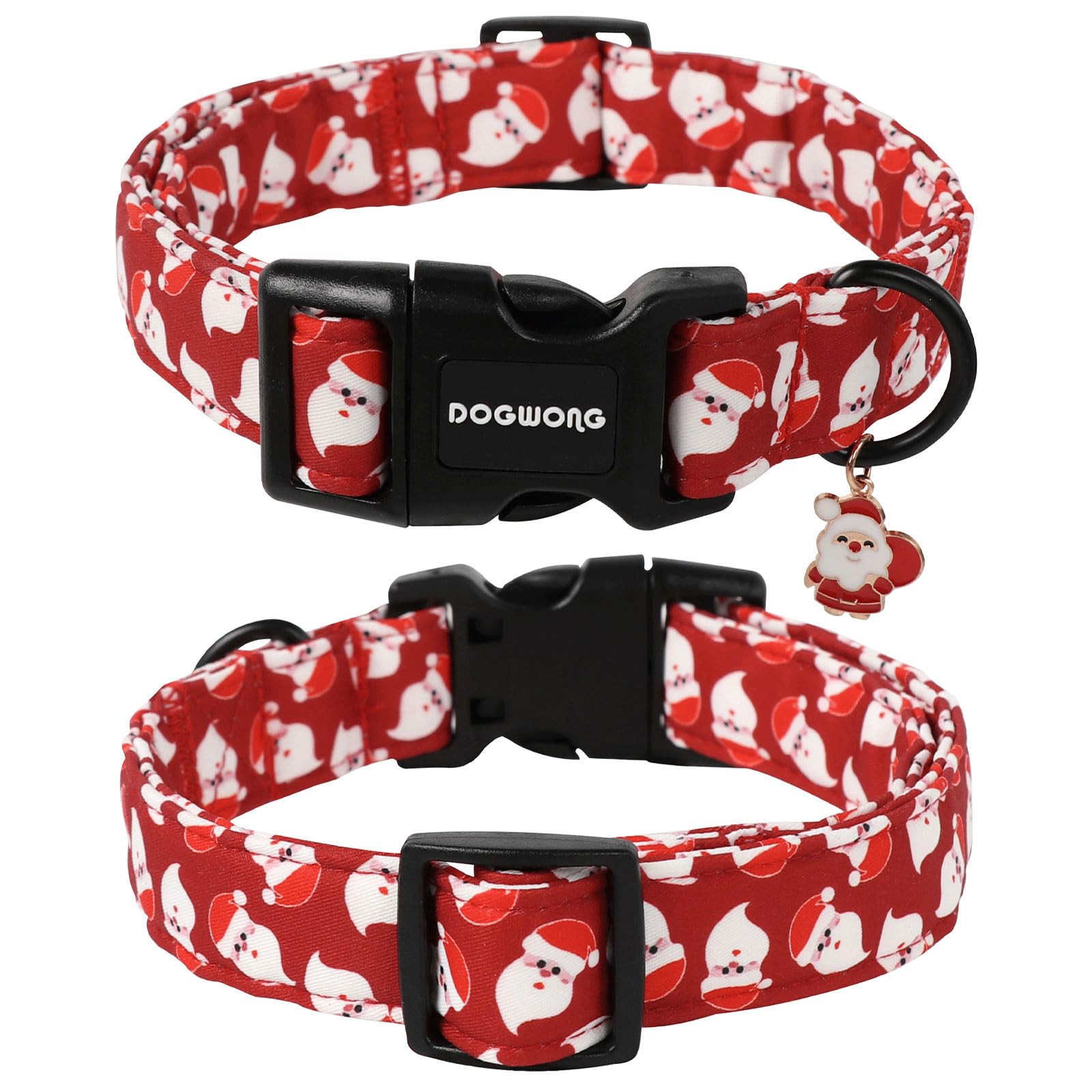 Dogwong Christmas Red Santa Dog Collar- Cute Santa Claus Christmas Dog Collars Adjustable Designer Christmas Dog Collar For Smal