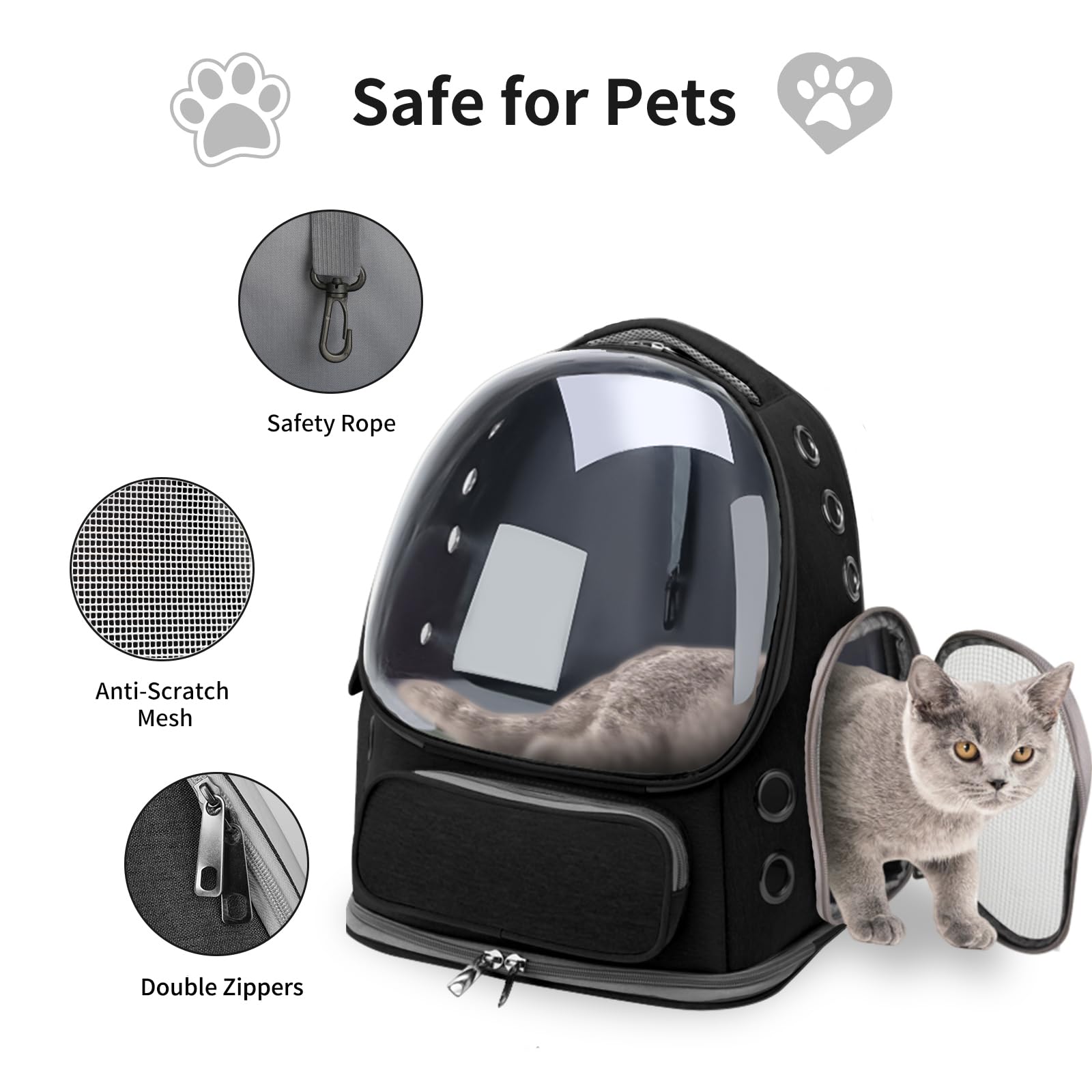 Gixdix Cat Backpack Carrier For Cats And Small Dogs, Breathable Cat Bubble Backpack, Airline Approved Pet Travel Carrier For Hik