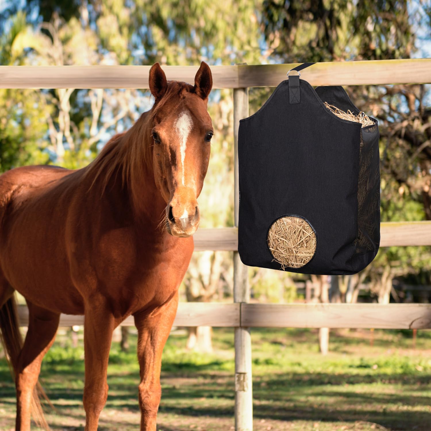 Zelarman 2 Pcs Hay Bags For Horse, Large Capacity Feeding Bag, Goat Hay Feeder, Hay Nets For Sheep, Open Feed Hole Hay Feeder For Slow Feeding