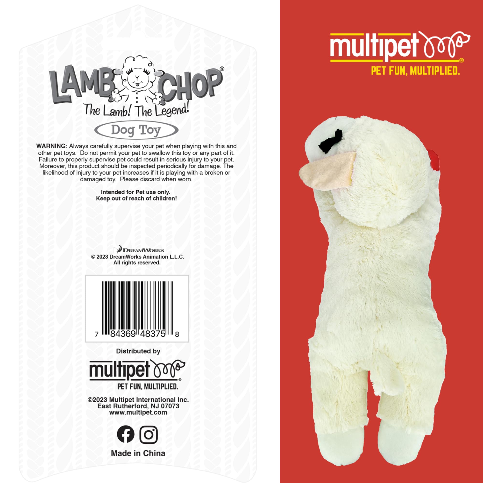Multipet Toy Lamb Chop Jumbo 24' (Pack Of 2)
