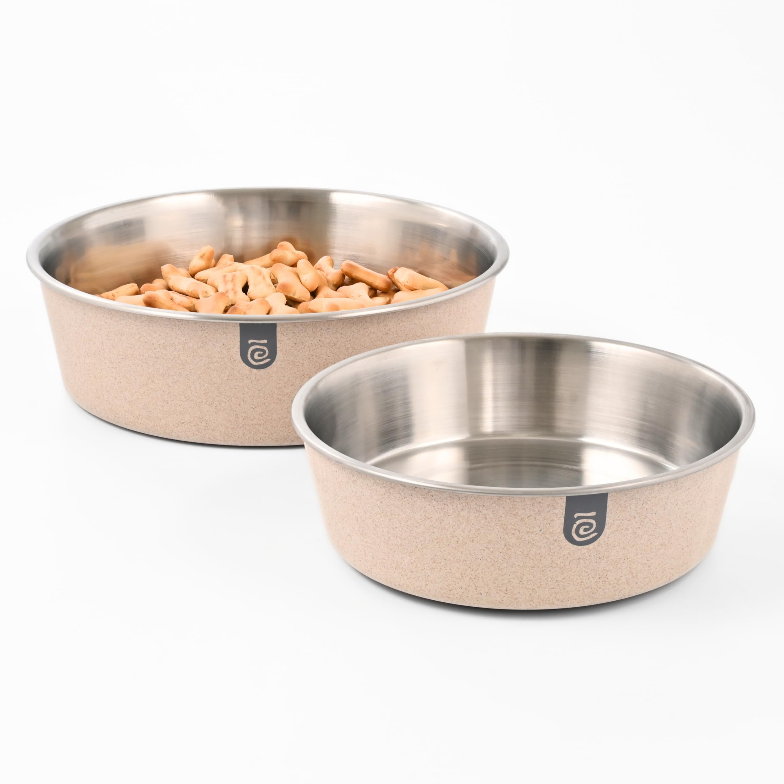 Eha EarthFriendly Pet Bowls For Dogs | Steel Bowl For Dog | 1600 & 750 Ml | Pet Bowl Made With Rice Husk | Dog Bowl Large Size|
