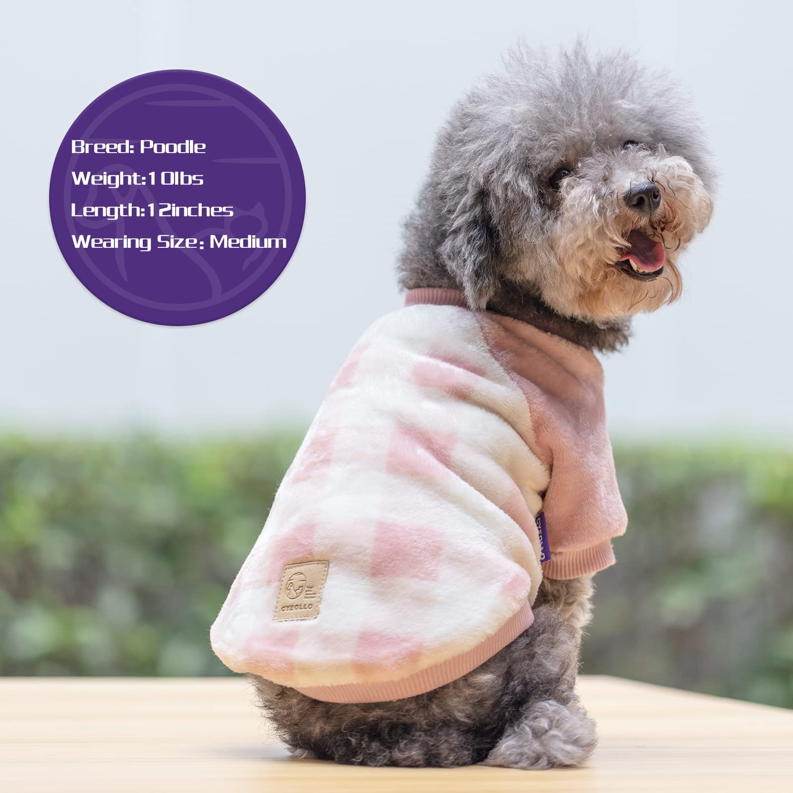 Cyeollo Dog Sweater Buffalo Plaid Dog Flannel Winter Sweatshirt Coats Pink Dog Clothes For Small Dogs Size Xl