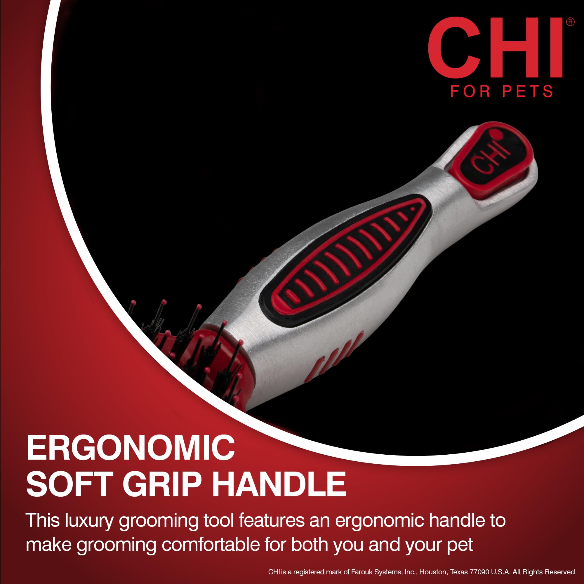 CHI Dog Brush for, Porcupine Brush for Dogs - Grooming Tools for Dogs & Puppies, Removes Mats and Tangles, Ionic Technology, Erg