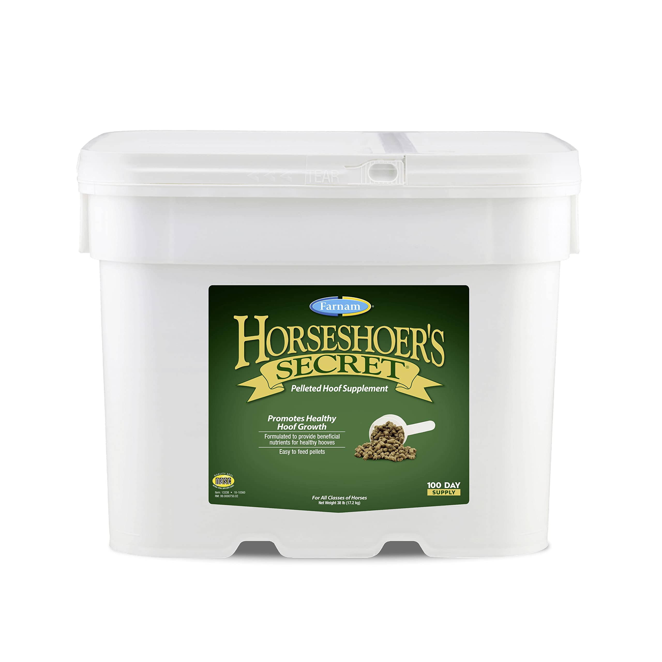 Farnam Horseshoers Secret Pelleted Hoof Supplements, Promotes healthy hoof growth, maintains hoof walls & supports cracked hoov