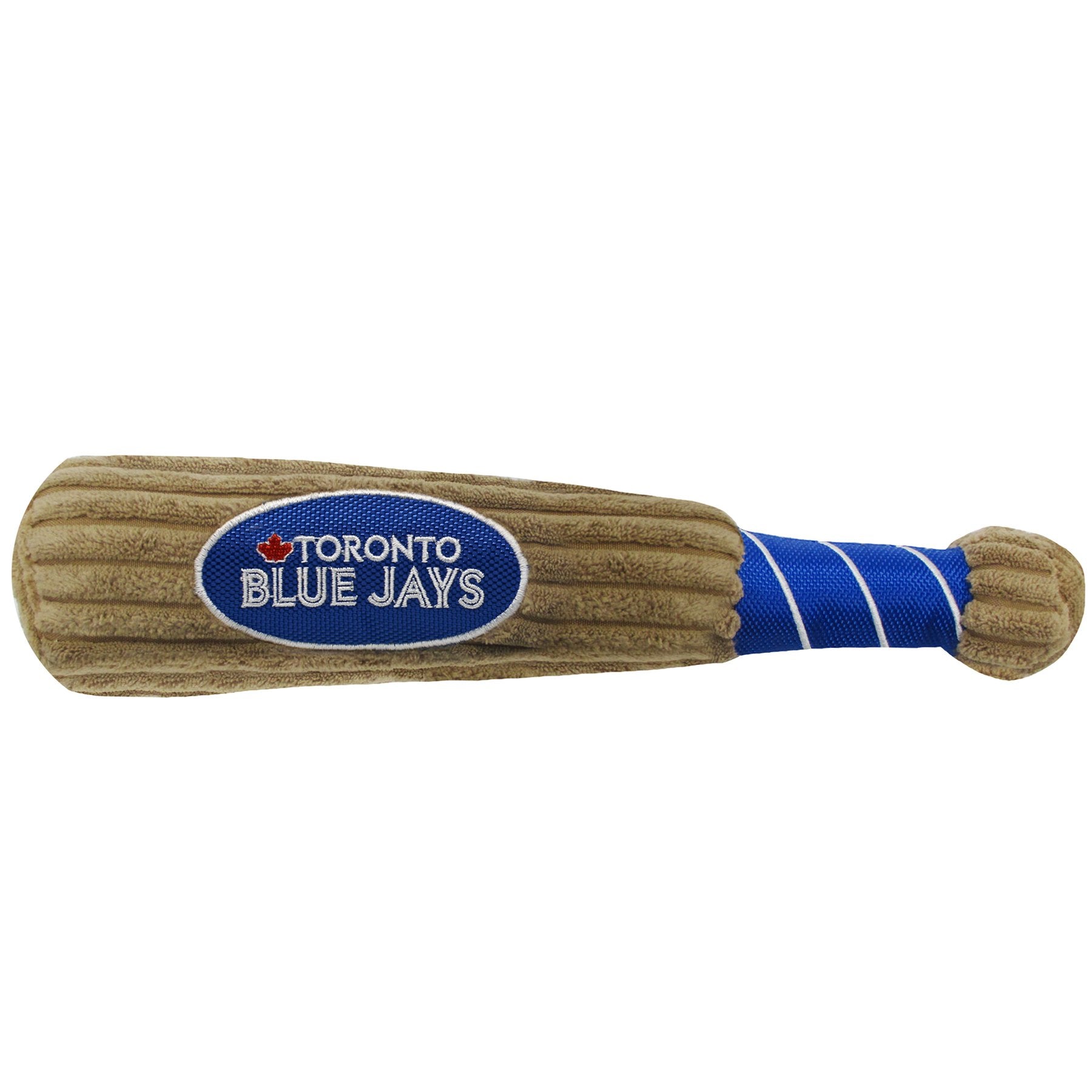 Mlb Toronto Blue Jays Baseball Bat Toy For Dogs & Cats. Soft Corduroy Plush Dog Toy With Inner Squeaker, Mlb Chew Toys For Dogs 