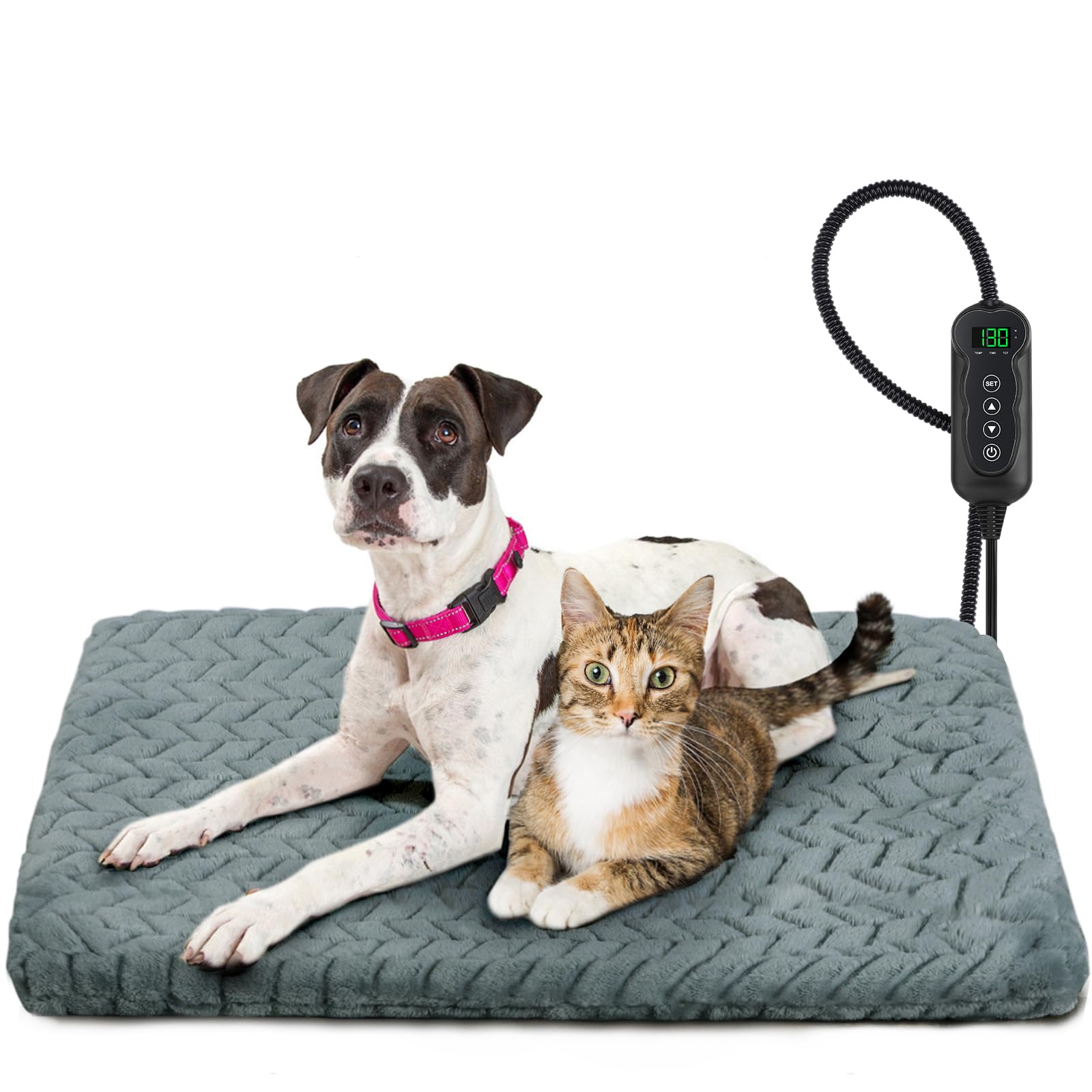 Gasur Pet Heating Pad For Dogs & Cats, Waterproof, Auto Shut-Off, Adjustable Heat, Timer, Small - 18''X16''
