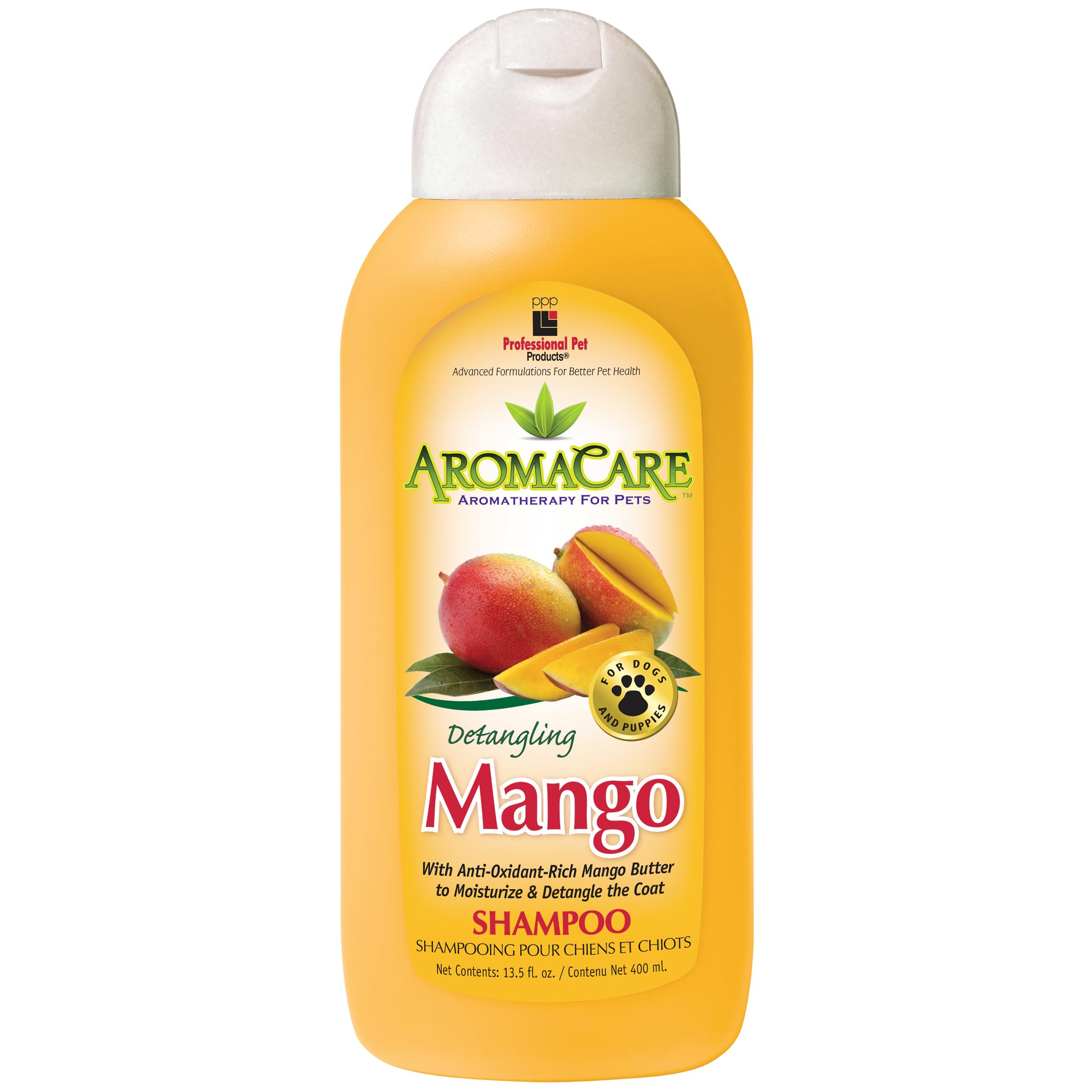 Ppp Aromacare Detangling Mango Shampoo For Dogs - Enjoy Nourishing Mango Butter That Softens And Detangles Dog Coat & Fur - 13.5
