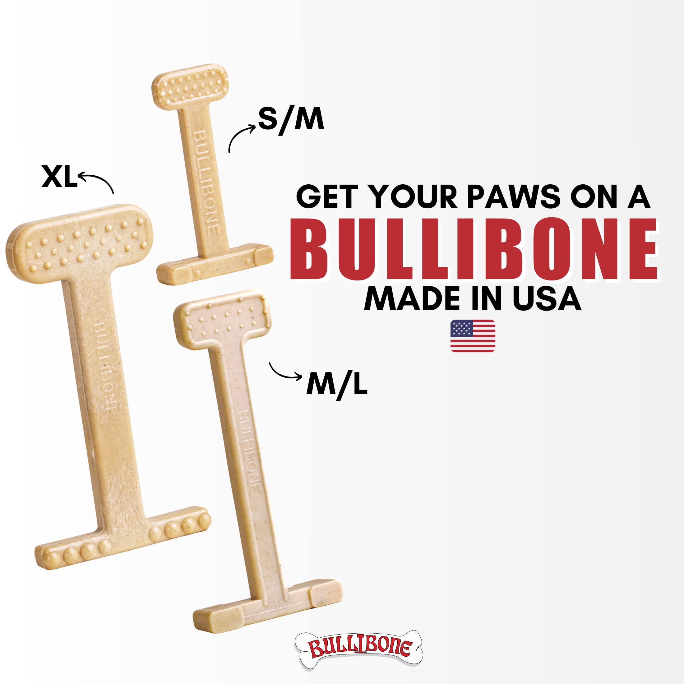 Bullibone Nylon Dog Chew Toy For Aggressive Chewers - Dental Hygiene Bone With Peanut Butter Flavor, Durable Tough Chew Toys For