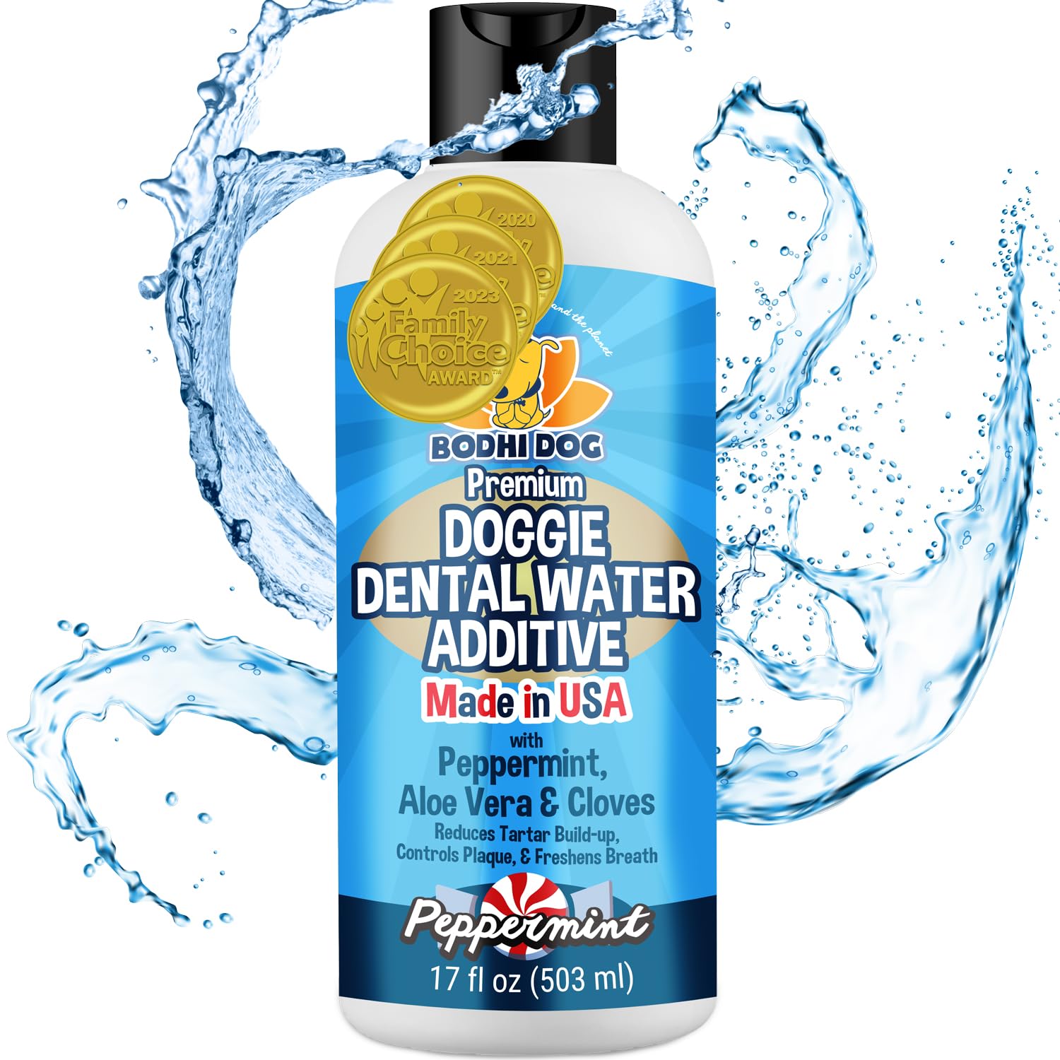 Bodhi Dog Peppermint Dental Dog Water Additive - Dental Water Additive for Dogs & Pets - Teeth, Breath & Healthy Gums - Freshens