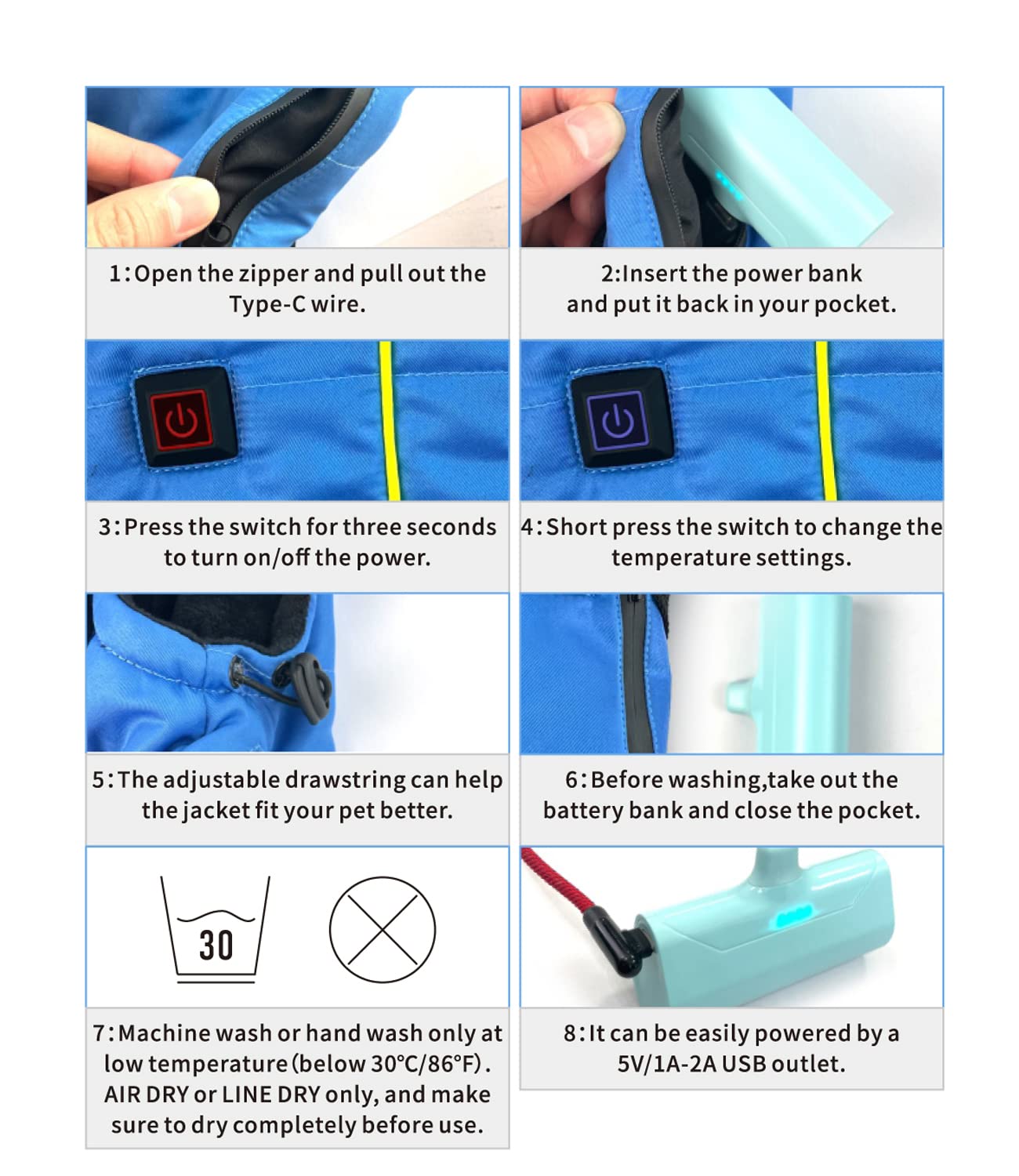 Comoil Heated Dog Warm Jackets,Heated Winter Dog Vest For Usb Charging,Power Bank Included,Water Resistant, Reflective Cold Weather Coats With Dual D Ring Leash For Dogs And Cats,Portable(Black M)