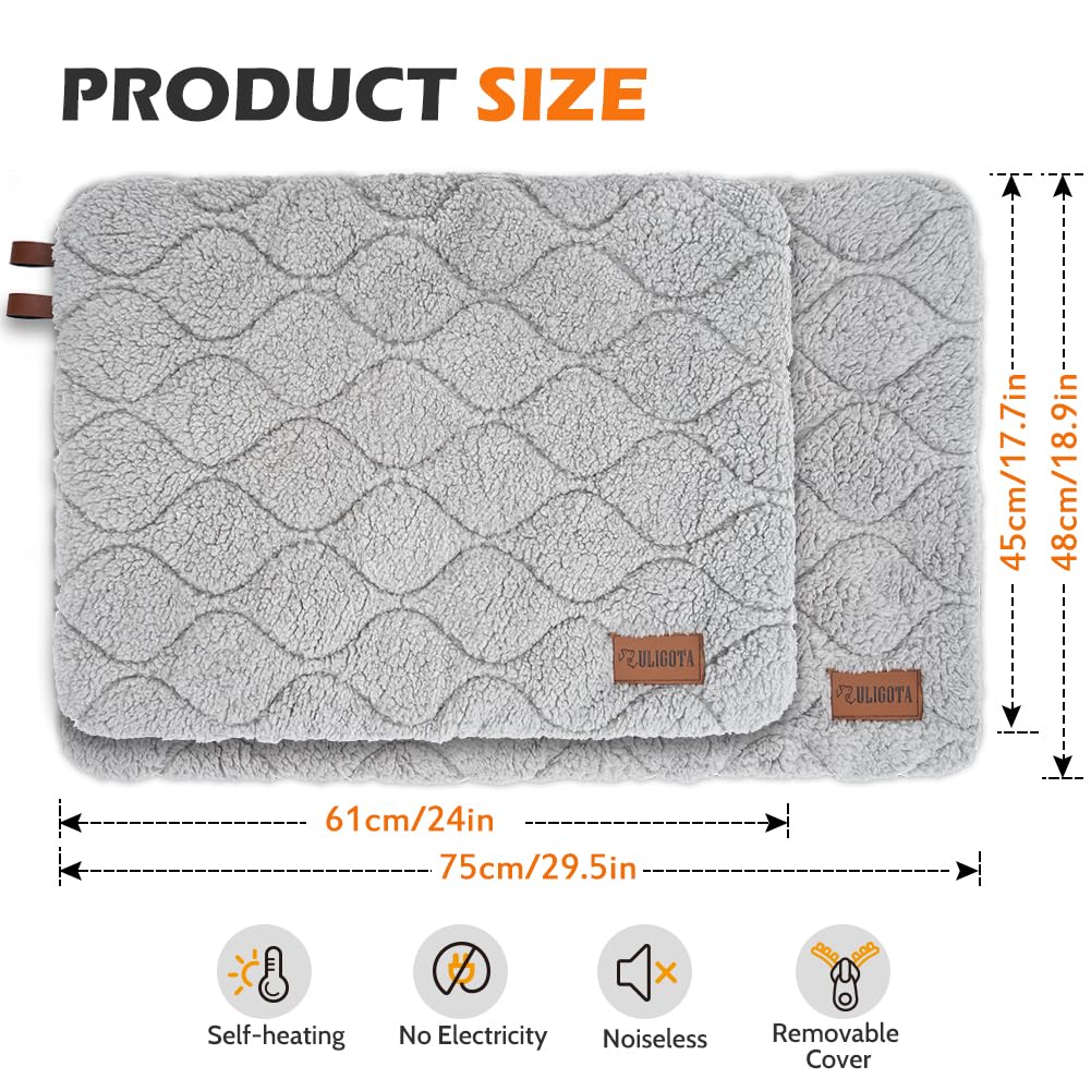 Self Warming Cat Bed Self Heating Cat Dog Mat 24 X 18 Inch Soft & Fluffy Cat Bed Noiseless Thermal Pet Pad For Indoor Outdoor Pe