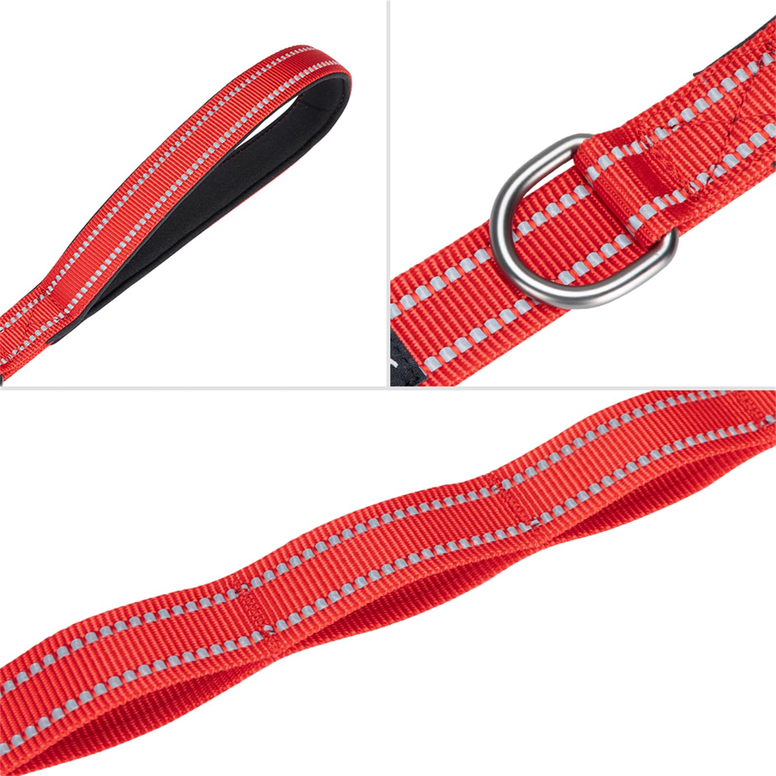 Excellent Elite Spanker Reflective Dual Leash - 5Ft Double Dog Leash With Padded Handle For Two Dogs Walking & Training (Red)