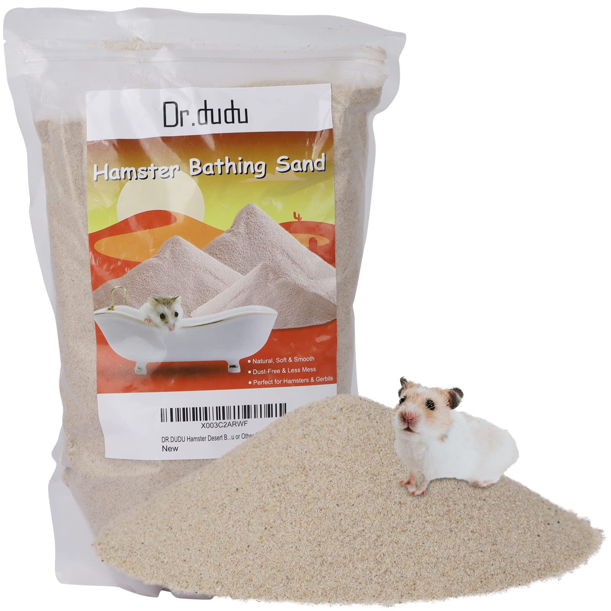 Dr.Dudu Hamster Bath Sand, 6.6Lb Dust Free Desert Sand Or Potty Litter Sand For Hamster Chinchillas Gerbil Syrian Mice Small Ani