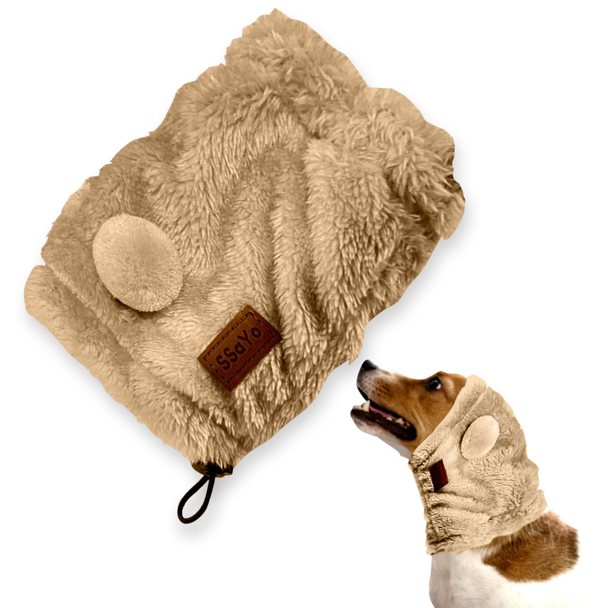 SSaYo Adjustable Dog Noise Cancelling Ear Muffs Noise Protection - Ear Wraps for Dogs - Snoods Dog Headband Ear Covers for Anxie