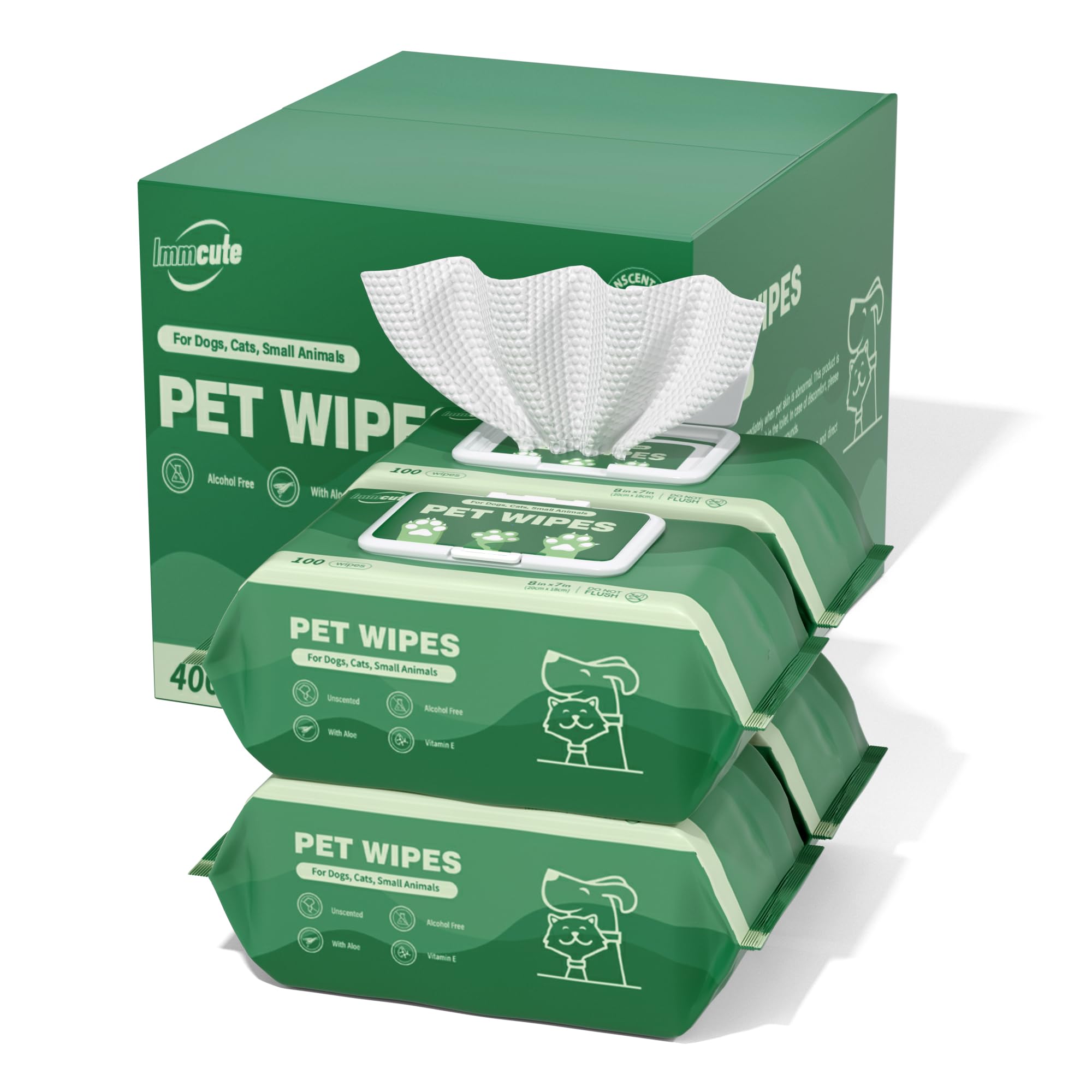 400 Unscented Dog Wipes For Paws And Butt Large Thick Puppy Wipes For Dogs Face And Body Dog Wipes Cleaning Deodorizing Cat Wipe