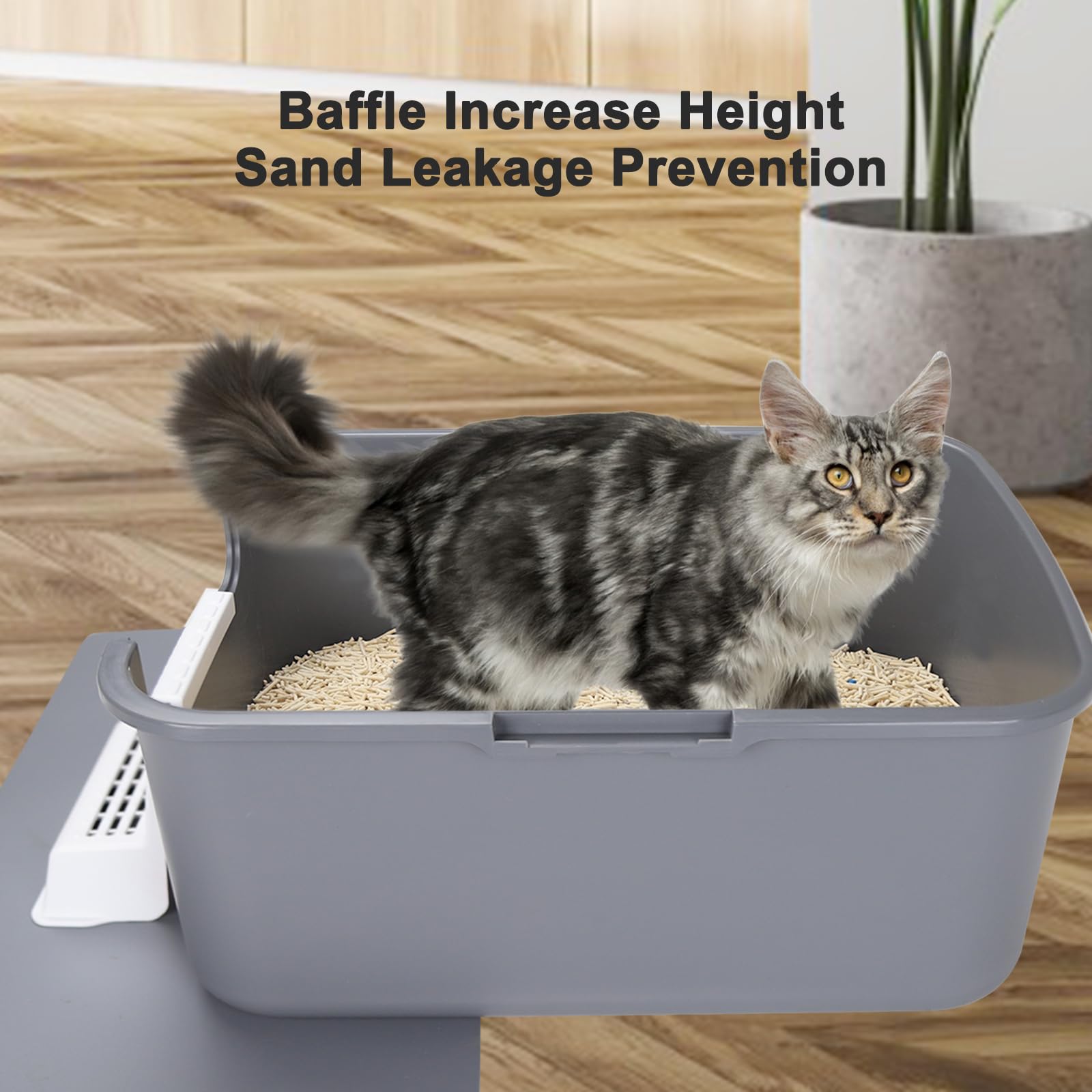 Sfozstra Cat Urine Litter Box With Pedal, Fully Enclosed Leak-Proof For Small Cats Under 8 Ib, High Edge And Odorless, Easy To C