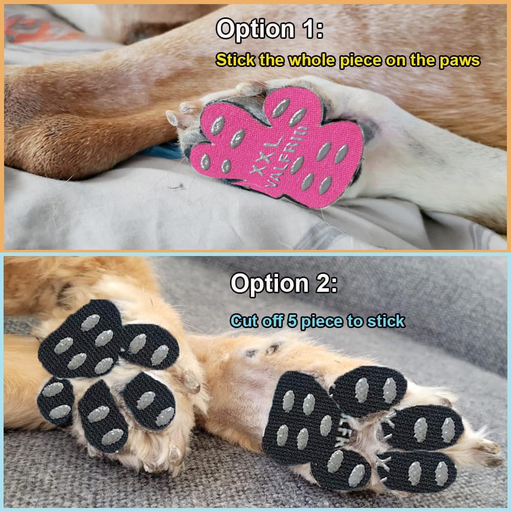 Valfrid Dog Paw Protector Pads,15 Sets-60 Pads Anti-Slip Grips For Hardwood Floors,Best For Hot Pavement,Strong Self-Adhesive Tr