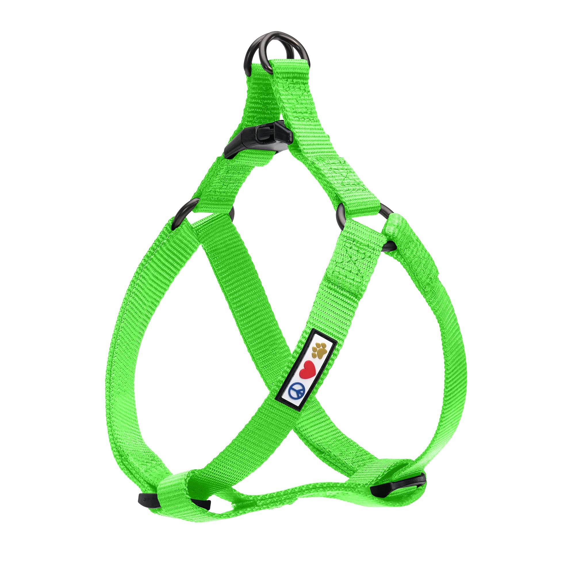 Pawtitas Solid Color Step-In Dog Harness - Green, Large, For Puppy & Dog Training & Walking