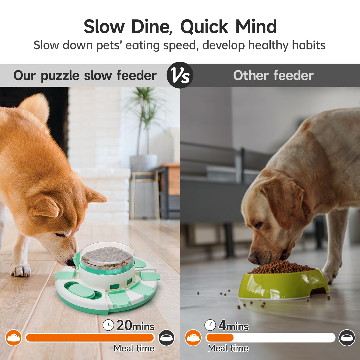 Potaroma Dog Puzzle Toy 2 Levels, Slow Feeder, Pup Food Treat Feeding Dispenser for IQ Training and Entertainment for All Breeds