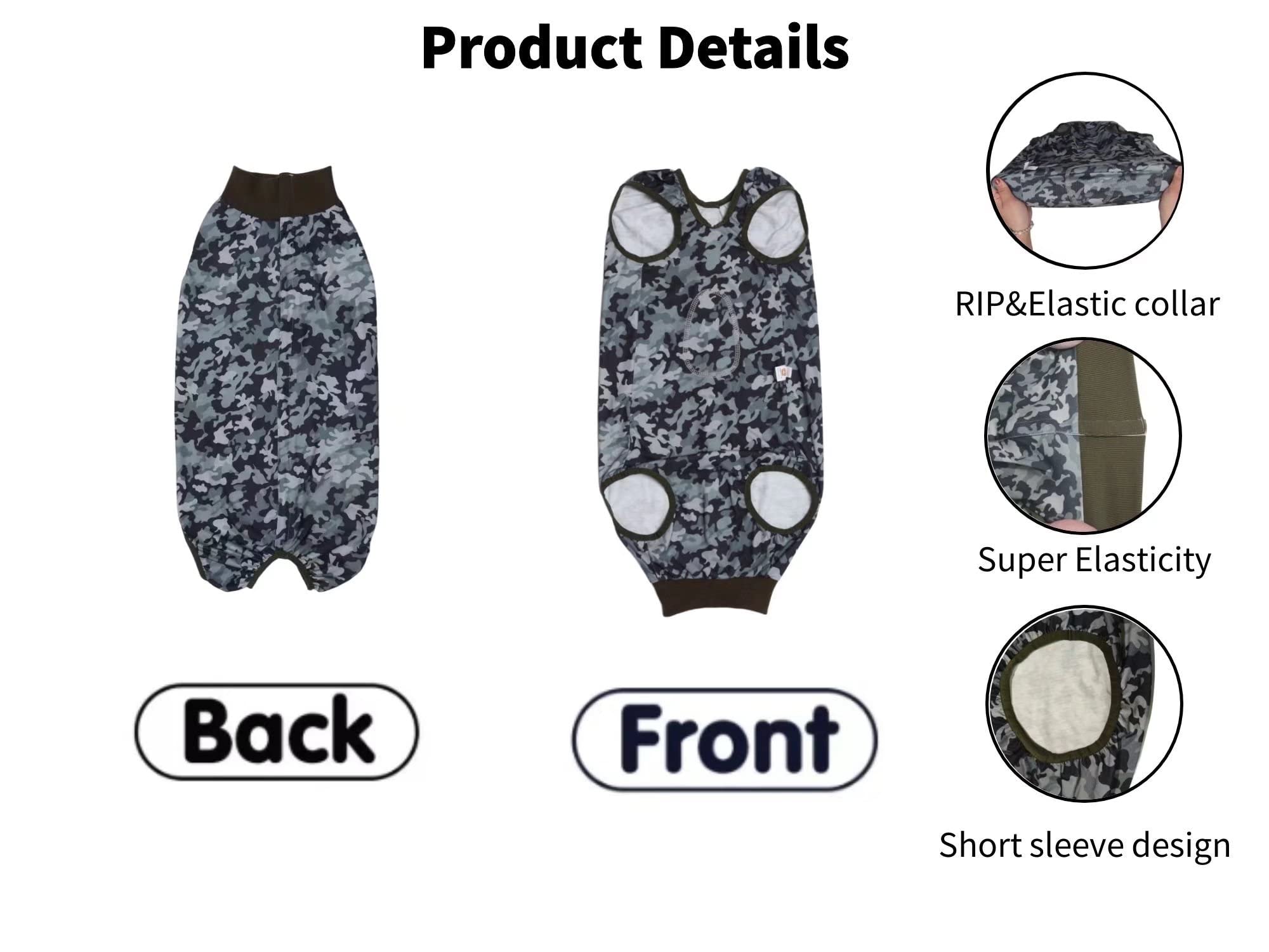 Xqpetlihai Dog Surgery Recovery Suit For Medium Large Dog Pajamas For Abdominal Wounds Or Skin Diseases Dog Onesie Prevent Licking After Surgery Wear(Xxl,C2)