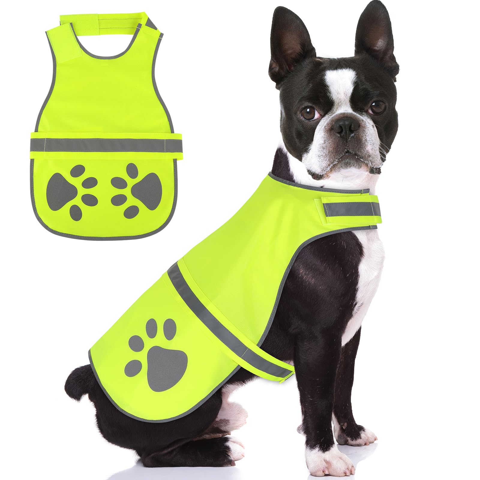 Candofly Reflective Dog Vest High Visibility Dog Hunting Vest Lightweight Safety Pet Jacket For Night Walking Camping (Neon Gree