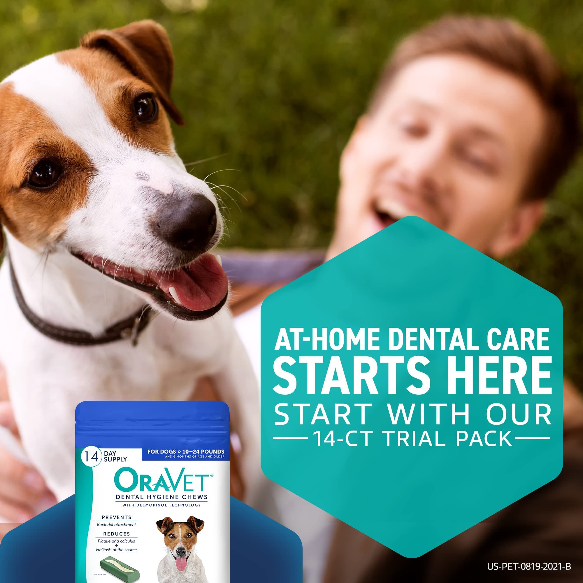 OraVet Dental Hygiene Chews for Small Dogs, Oral Care with Delmopinol, Vanilla Flavor, 14 Count