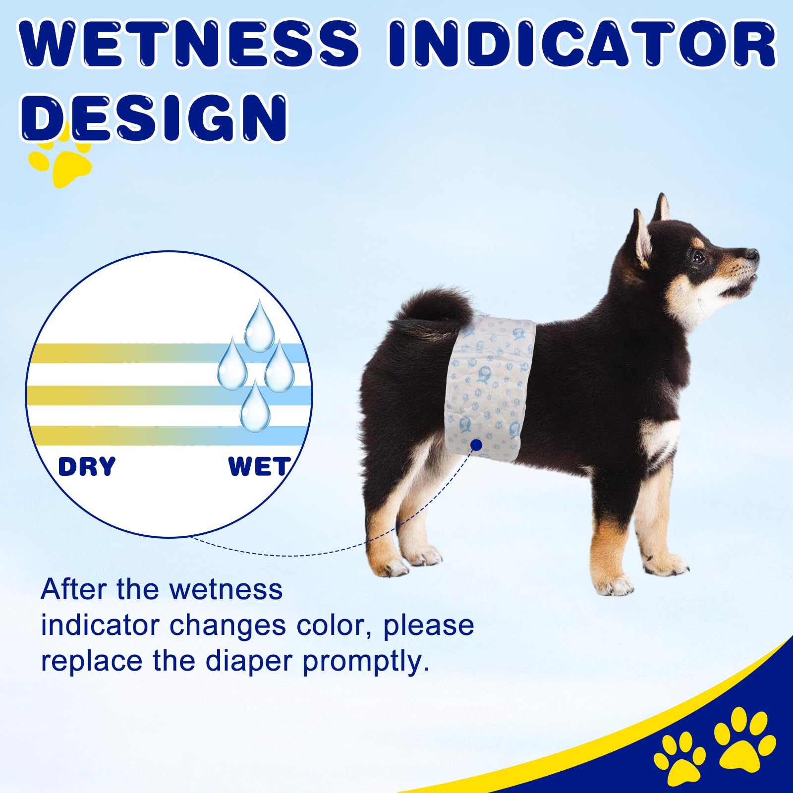 Xpcare 50 Count Disposable Male Dog Diapers, Male Dog Wraps,Super Absorbent Leak-Proof Fit (Small)