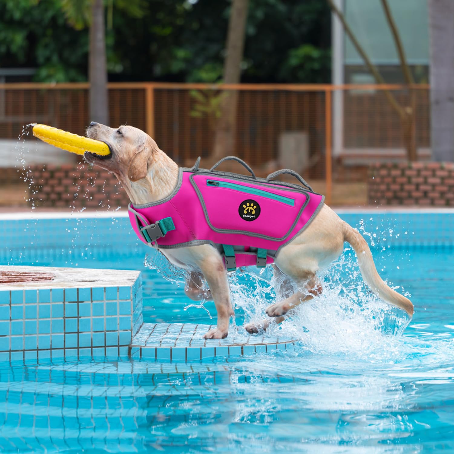 Sheripet Dog Life Vest For Swimming, High Flotation Dog Life Jacket For Large Dogs Good Visibility Reflective Dogs Floating Vest