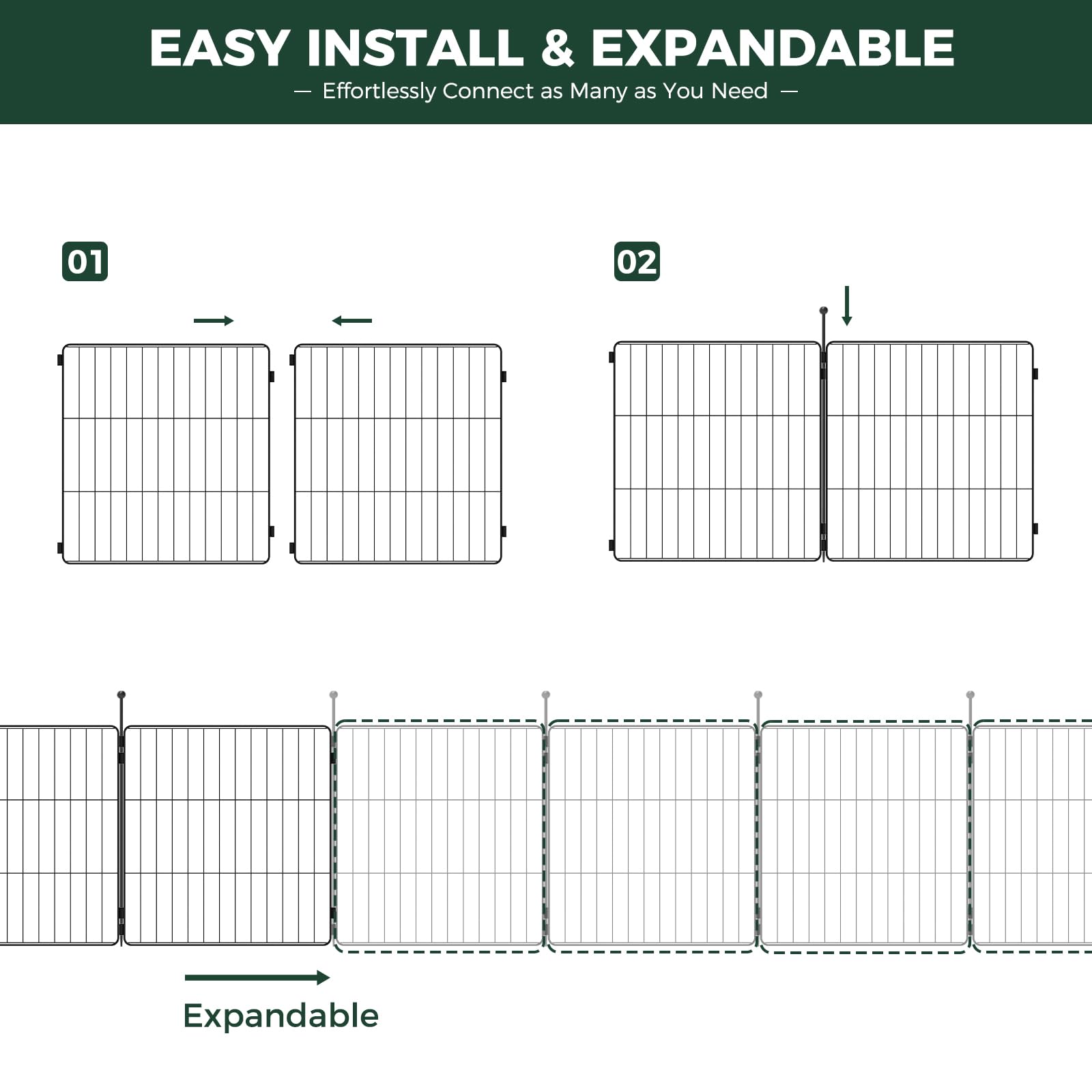 Fxw Minipaws Dog Playpen For Yard & Rv Camping, Expandable 32-Inch 8 Panels For Small And Medium Dogs, Portable For Indoor And O