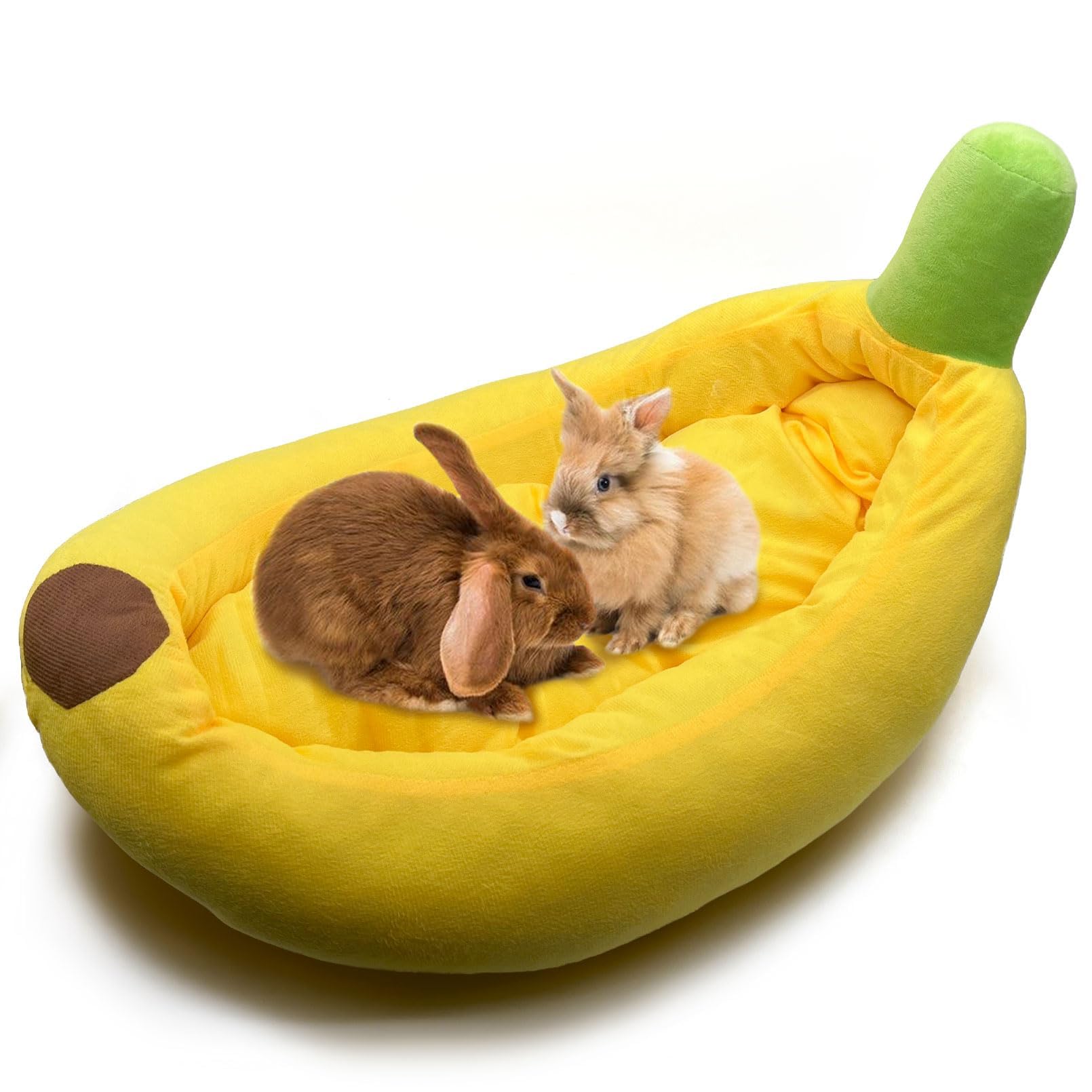 Acsist Rabbit Bed,Bunny Bed,Thick&Soft With Removable Mat,Machine Washable Guinea Pig Cushion,Cozy Rabbi Plush House,Warm Small 
