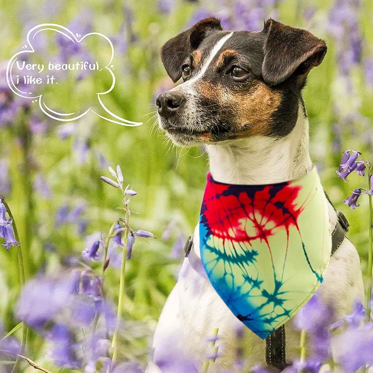 JpGdn 50PCS Dog Bandanas Tie Dye Bulk for Large XL Breed Dog Big Bandanas Pack Kerchief Washable Triangle Bibs Head Scarves Scar