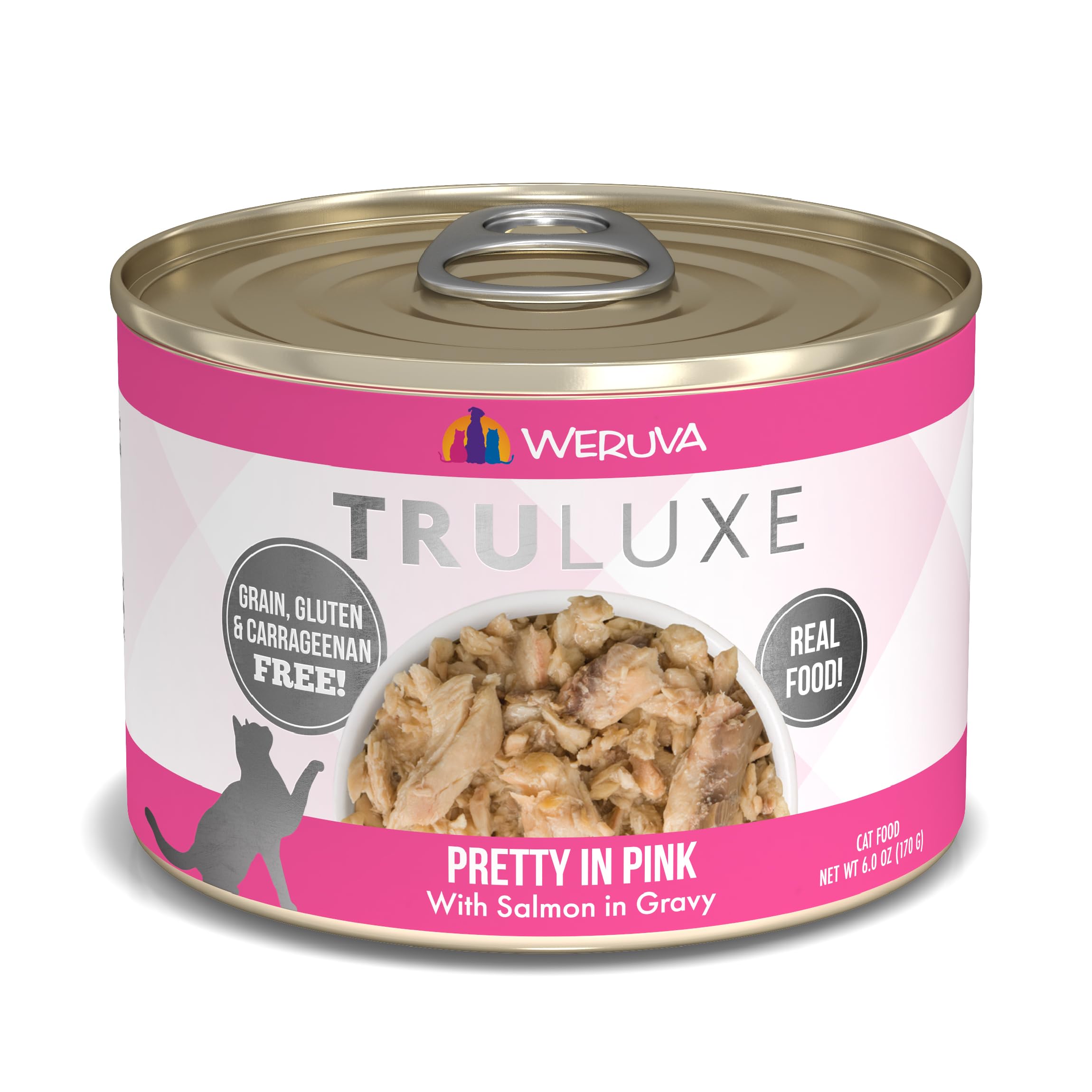 Weruva TruLuxe Cat Food, Pretty in Pink with Wild-Caught Salmon in Gravy, 6oz Can (Pack of 24)