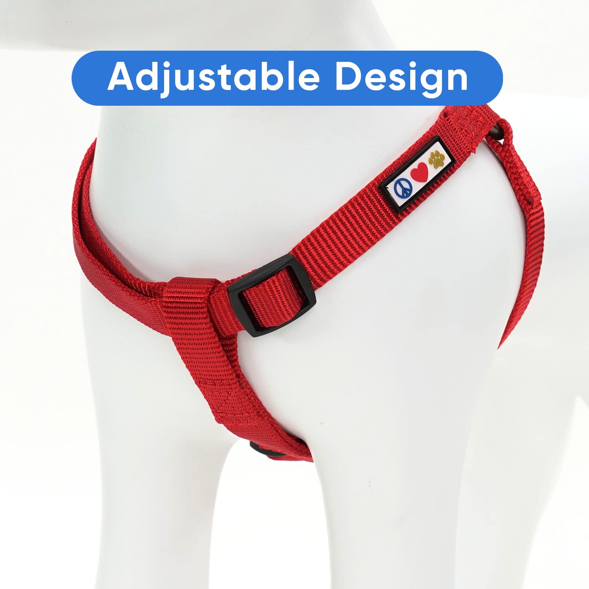 Pawtitas Solid Color Step In Dog Harness Or Vest Harness Dog Training Walking Of Your Puppy Harness Medium Dog Harness Red Dog H